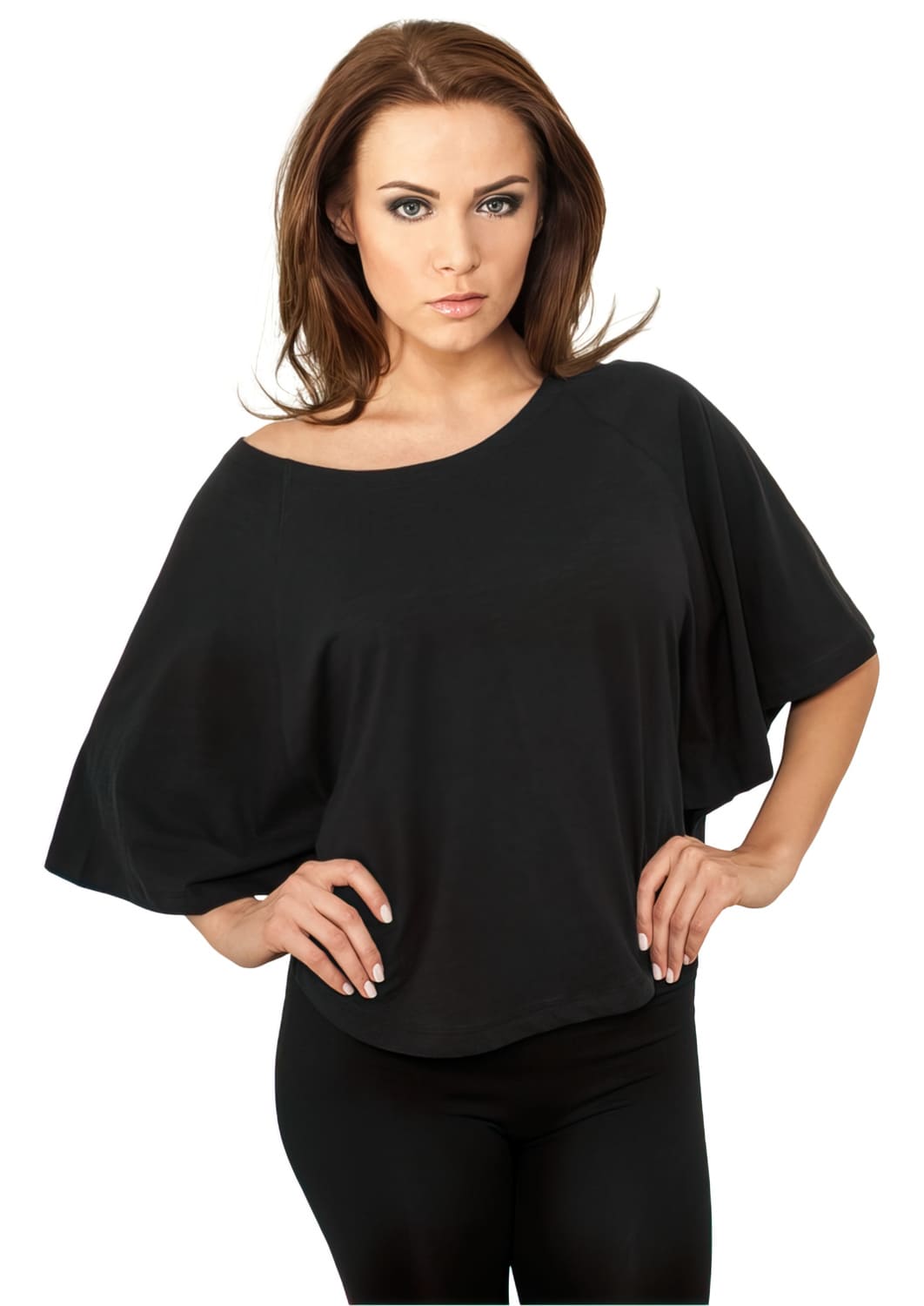 TB731-00007-0058 T-shirt Bat Slub donna nero XS