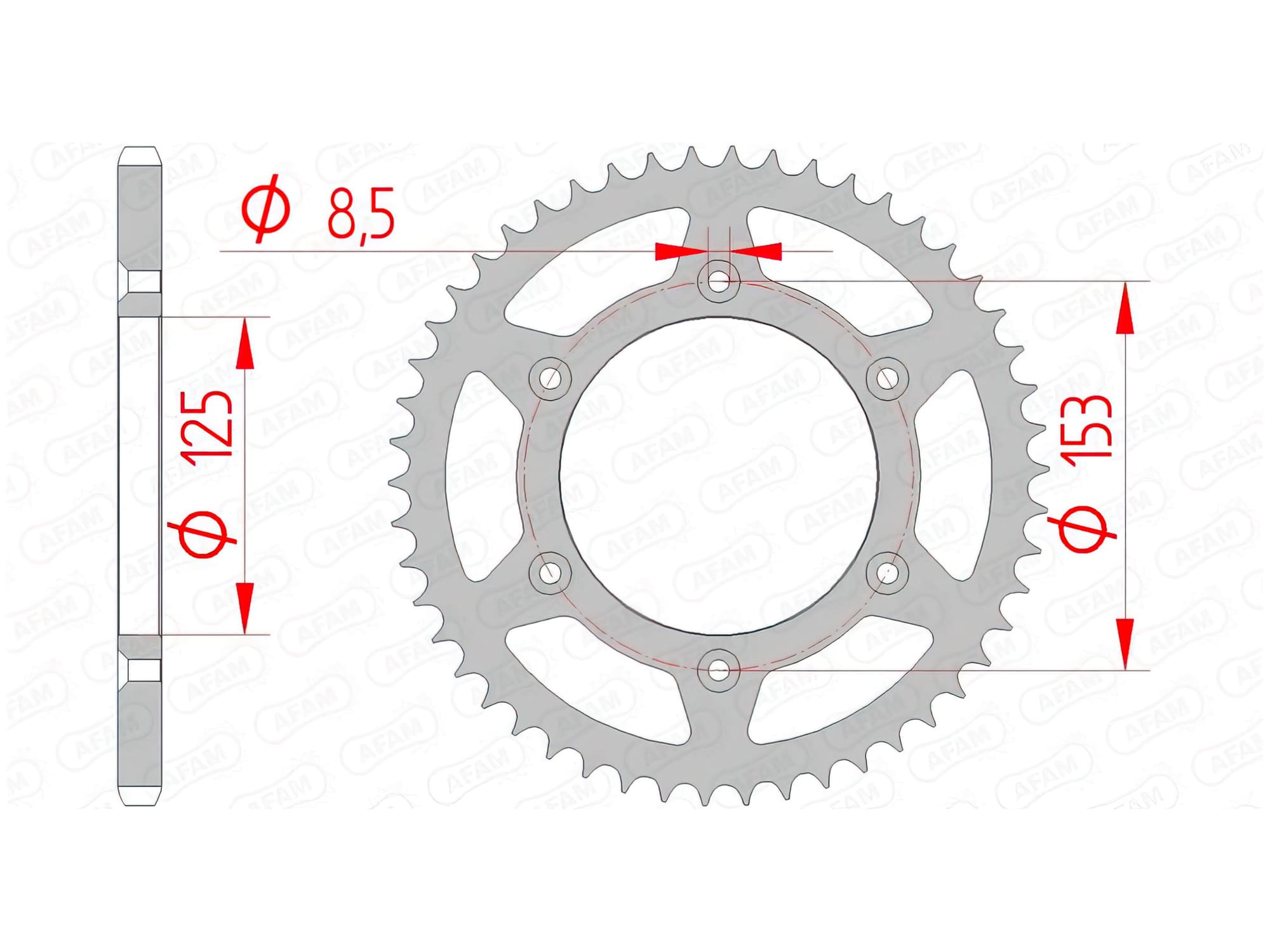 1074330001 Corona Afam acciaio autopulente Z48 Honda CR / CRF / XR