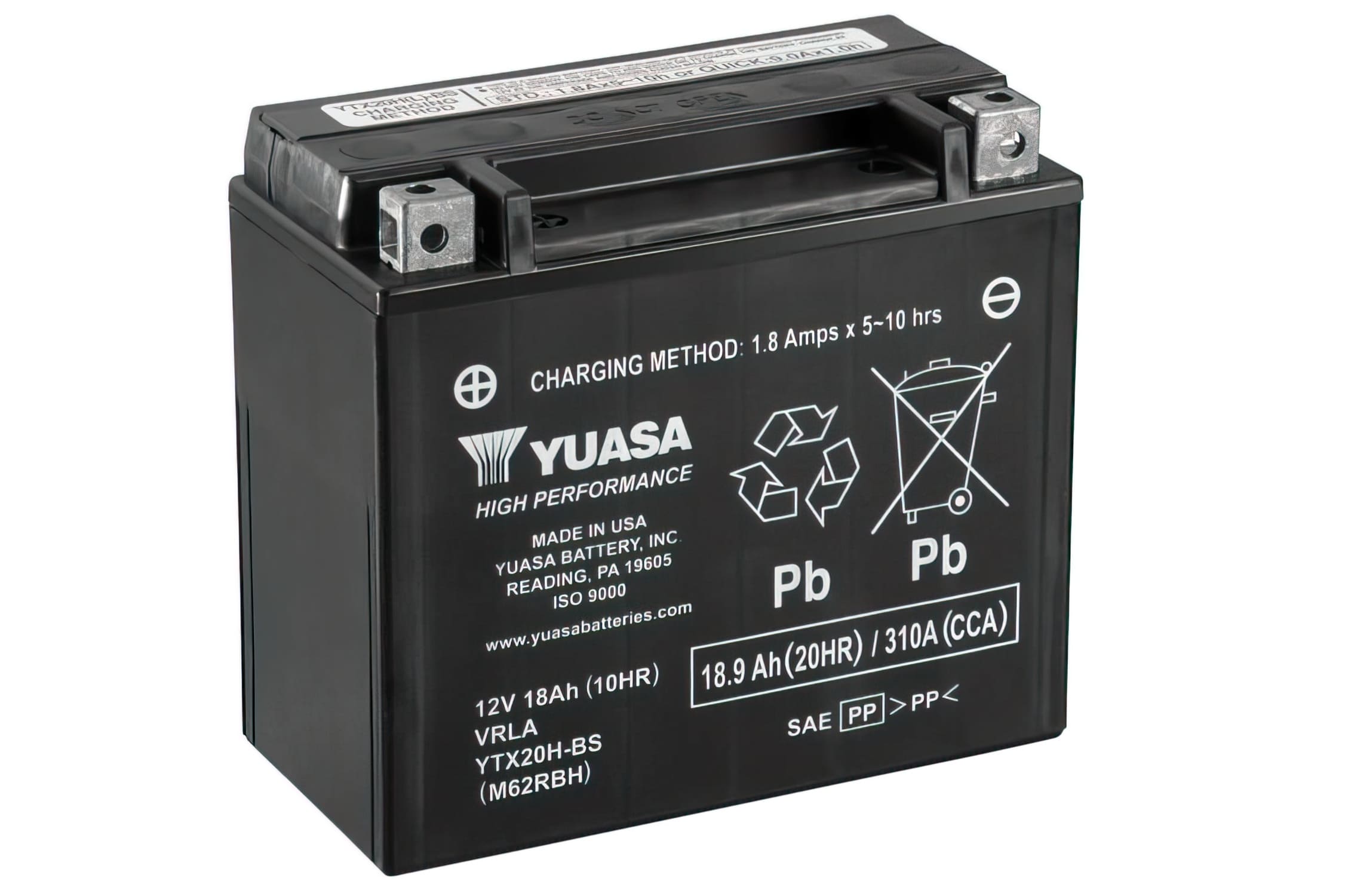 YUA36256 Batteria Yuasa YTX20H-BS DRY MF senza manutenzione - pronto per l'installazione