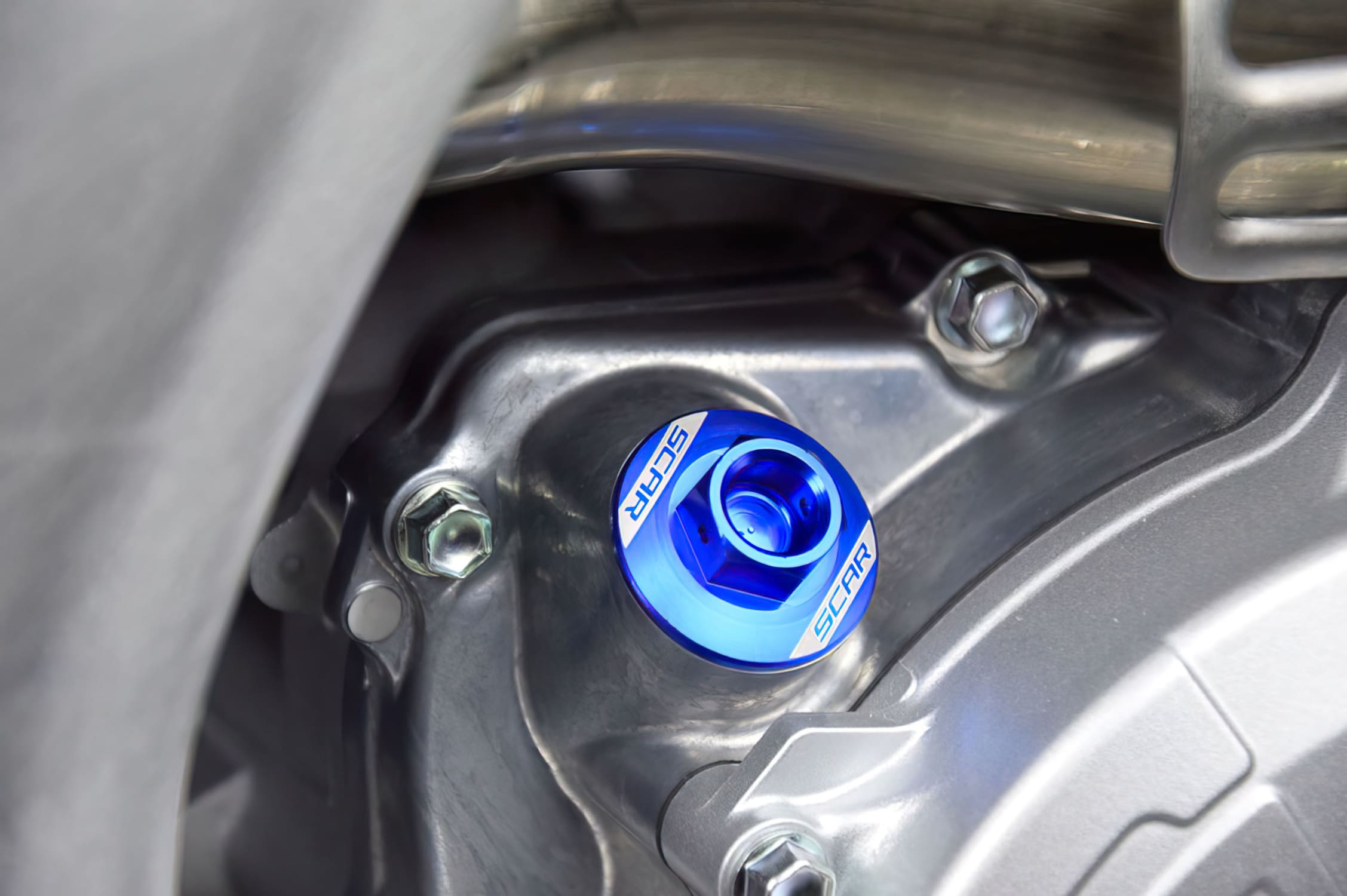 SC-09500439 Tappo di riempimento olio Scar alluminio Honda / Yamaha blu