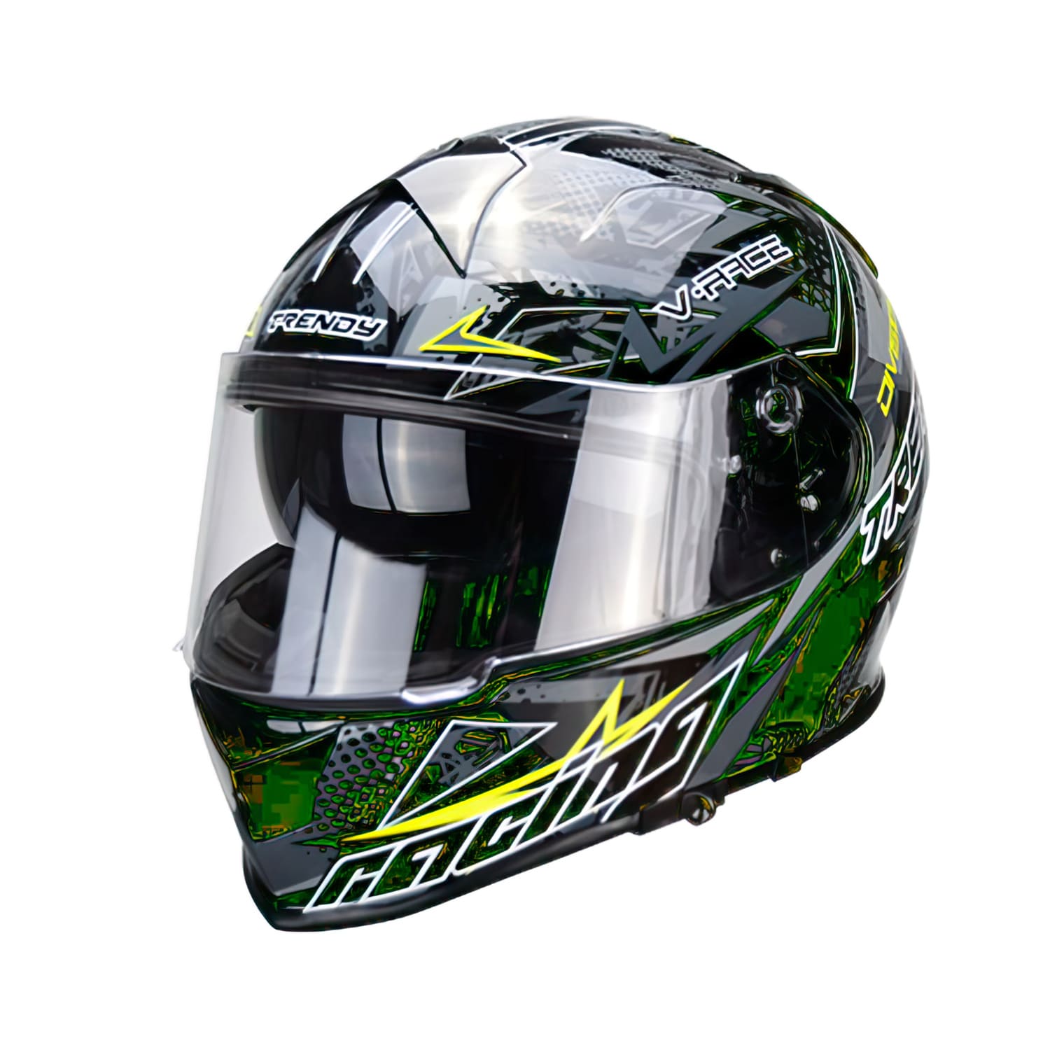CGN505820 Casco Integrale visiera doppia Trendy T-602 Skiddy nero / giallo lucido XXL