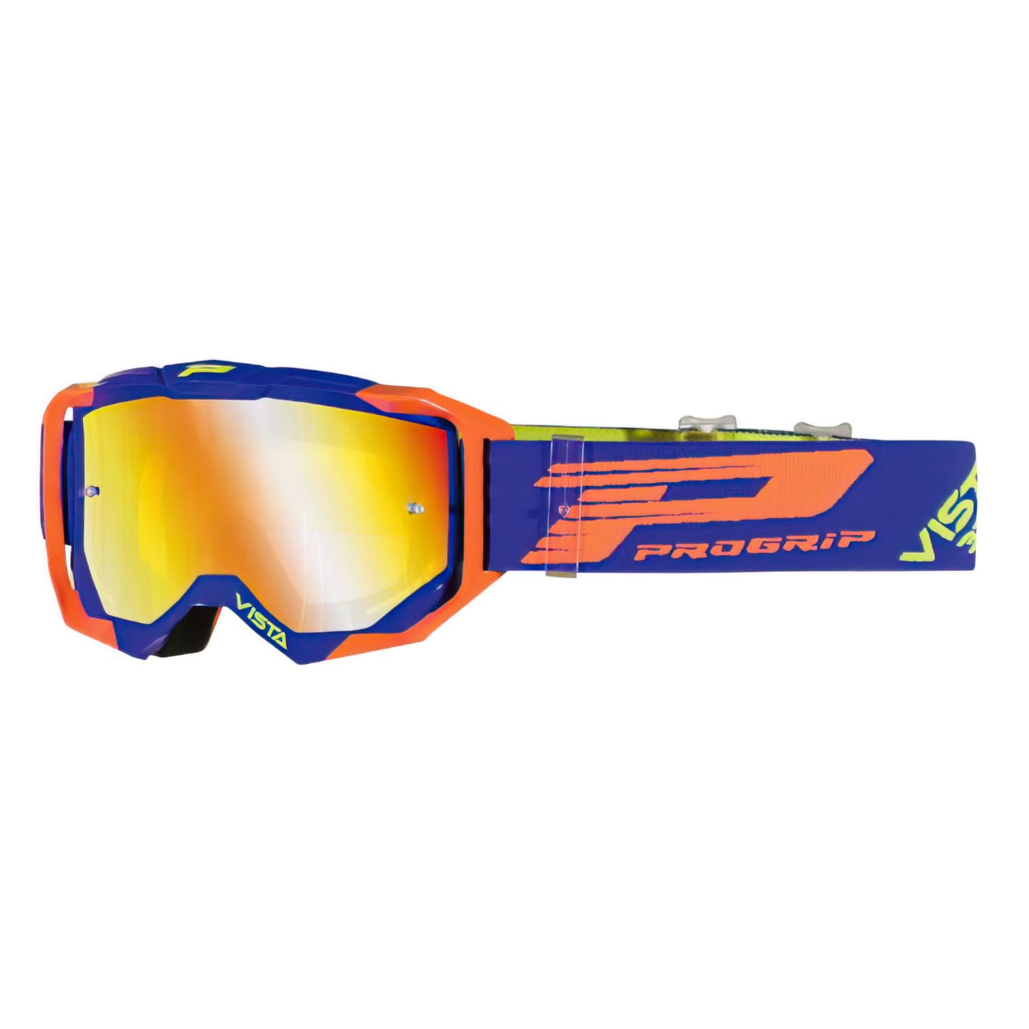 PG3303-FL-150022 Maschera cross ProGrip 3303 blu/arancione con Lente specchiato arancione, COD: PG3303-FL-150022