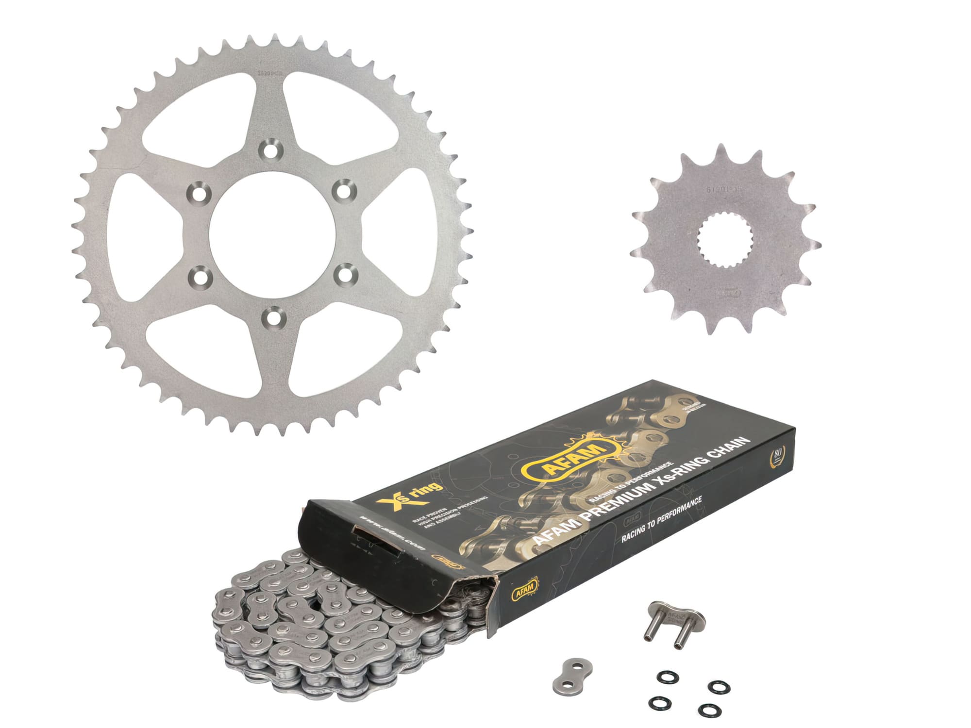 AFAMKS-A-186 Kit Catena AFAM XS-Ring extra rinforzato 15x49 Aprilia RX125 2008 - 2010, COD: AFAMKS-A-186