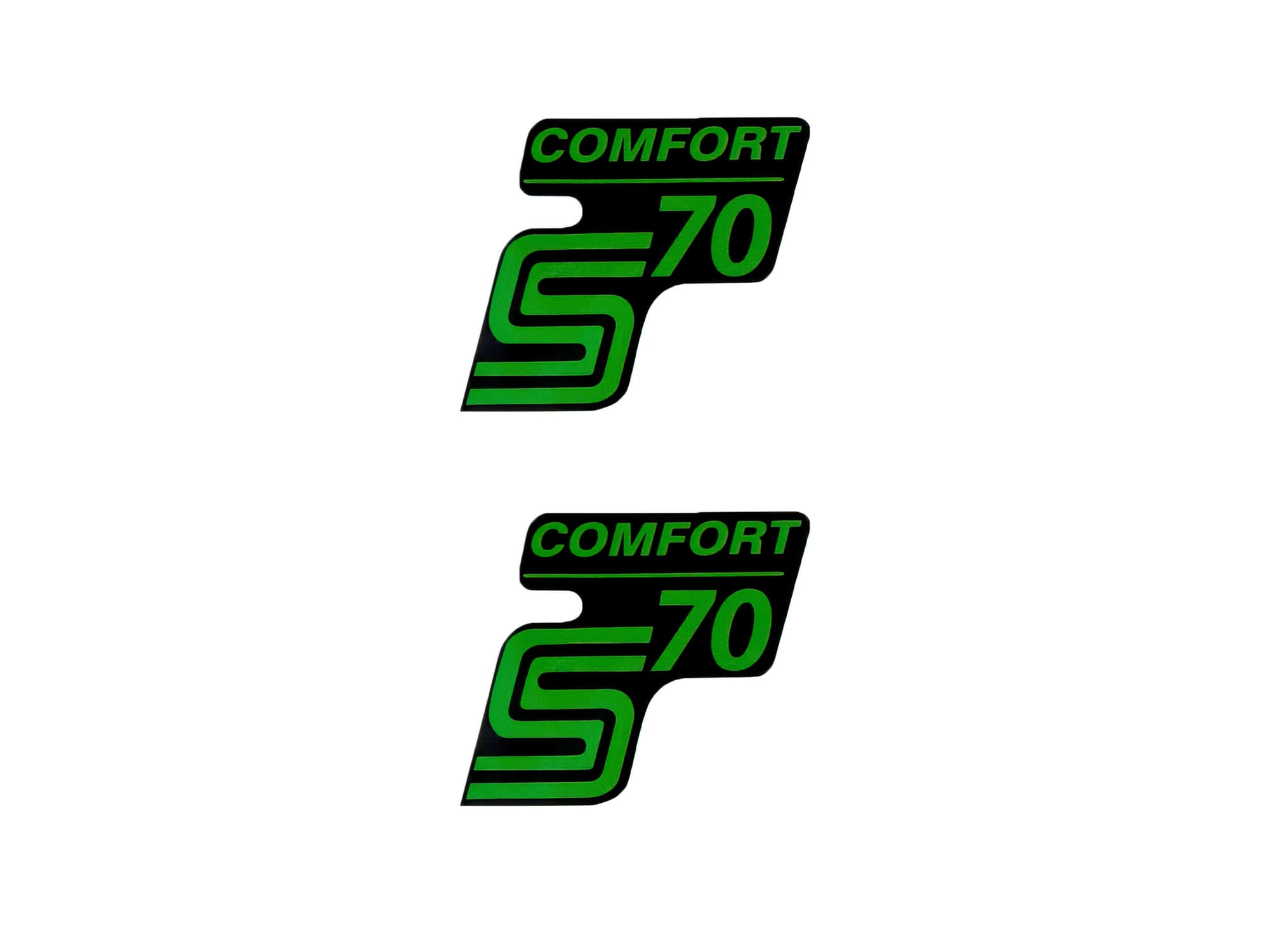 MOF-42006 Adesivo S70 Comfort nero - verde 2 pz. Simson S70
