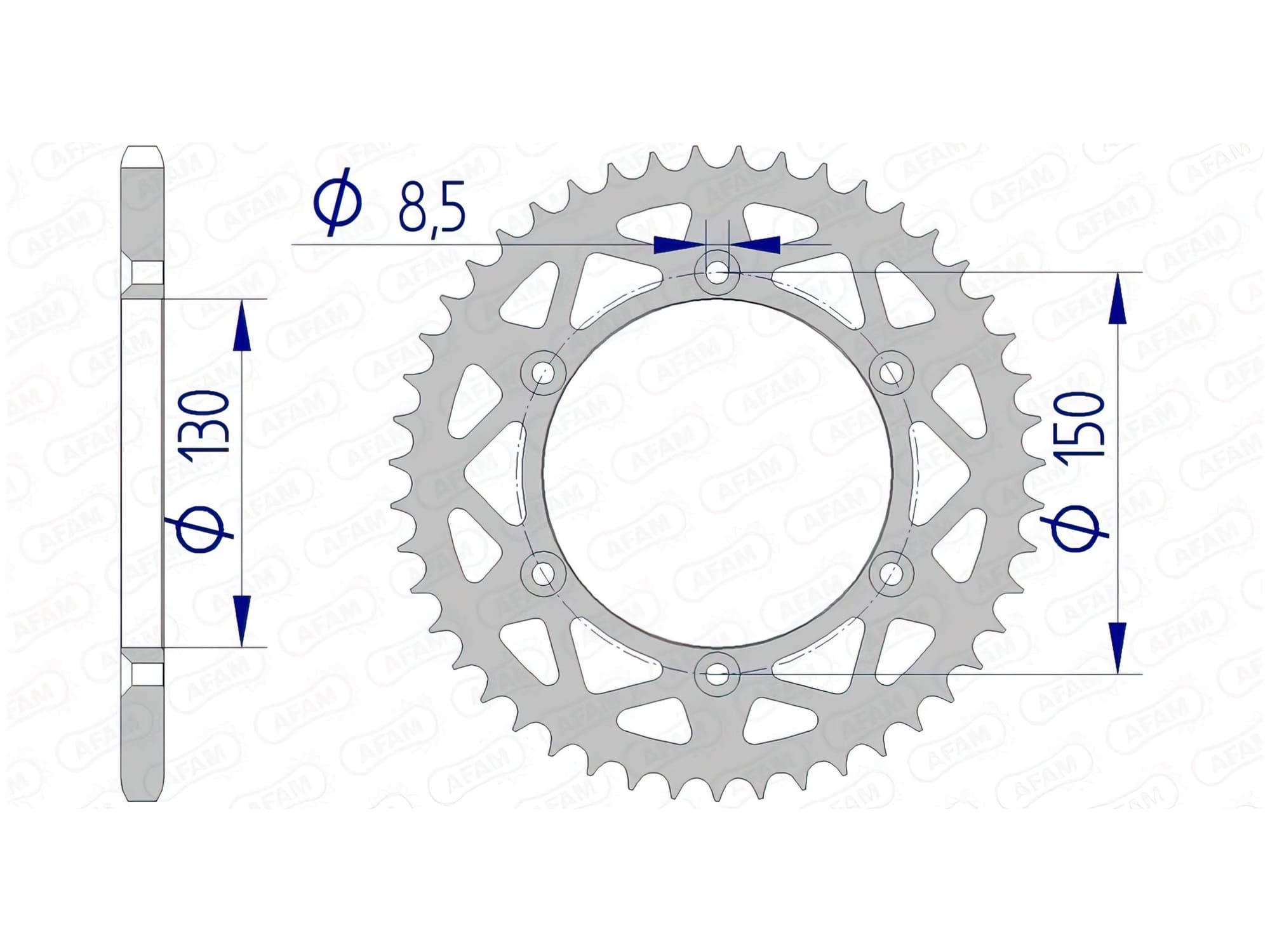 1074471003 Corona Afam alluminio Z49 Yamaha YZ / YZF, COD: '1074471003