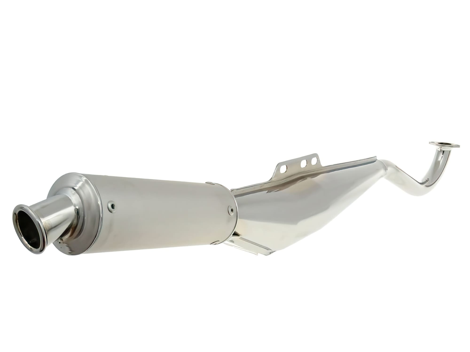 MOF-29660 Tecno Chromed Muffler Aluminum Silencer Puch Maxi (E-Pass / CE)