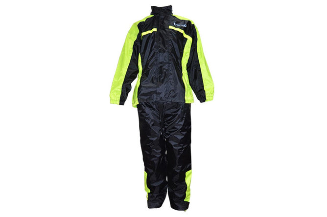 CGN505567 Trendy rain jacket and trousers black / neon yellow L