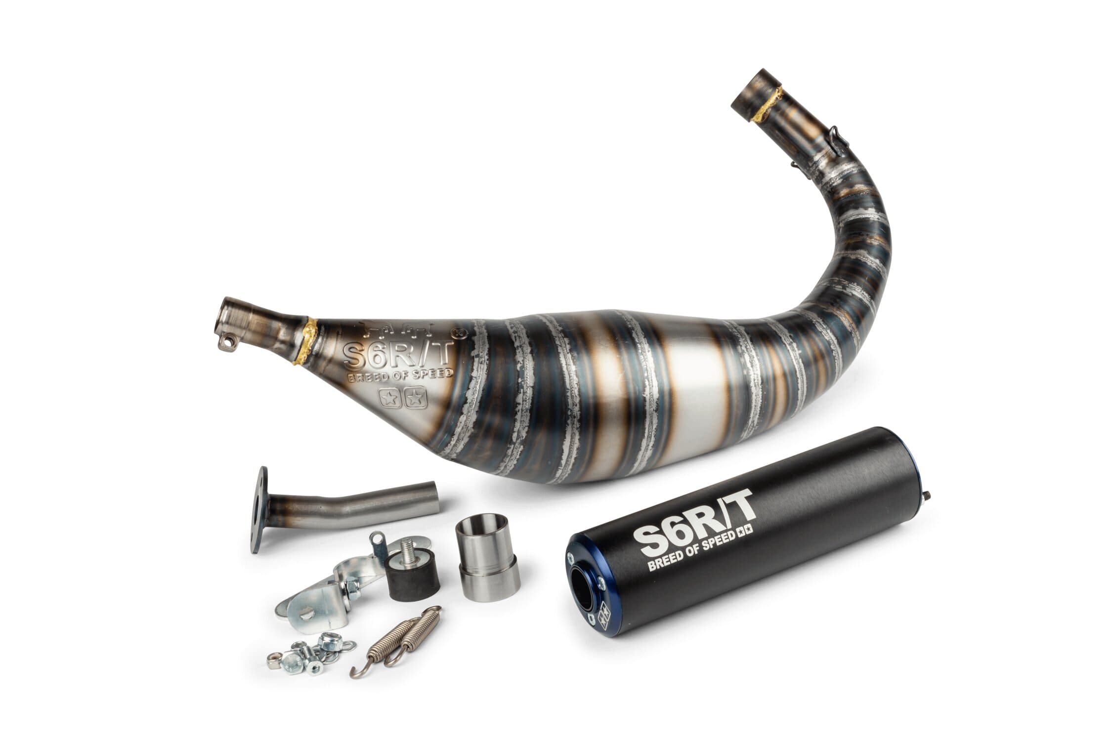 S6-96188851/BL Marmitta Stage6 R/T 80 - 90cc CNC Blu / Nero Minarelli AM6, COD: S6-96188851/BL