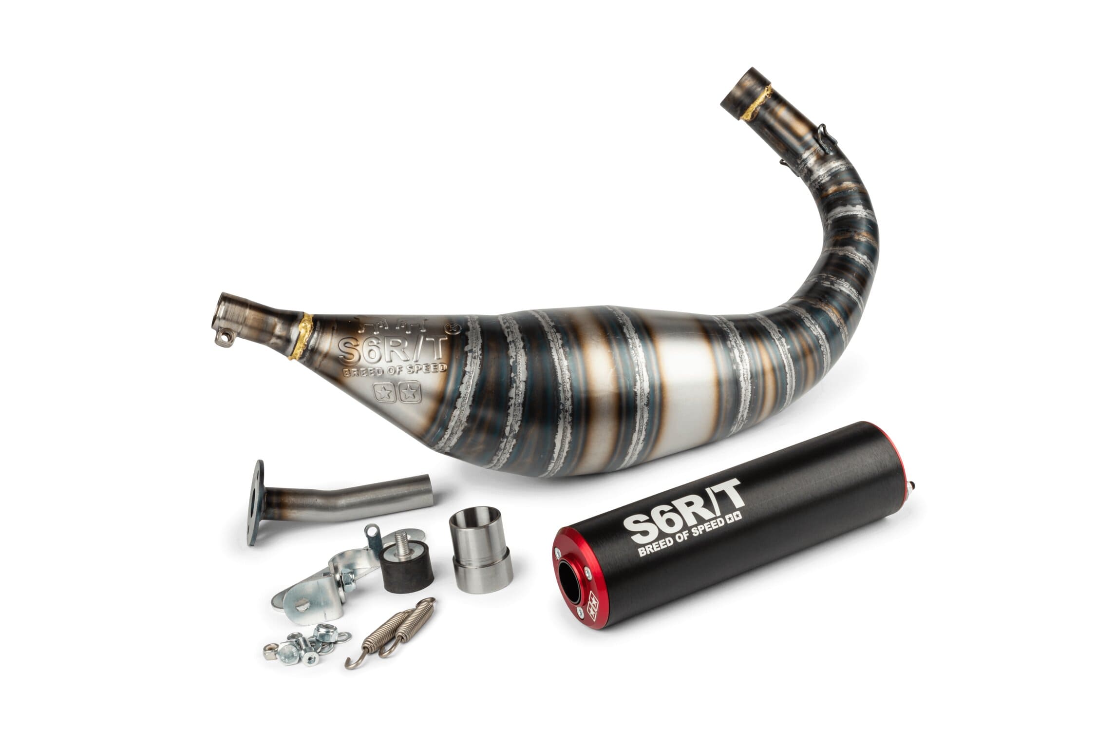 S6-96188851/RE Marmitta Stage6 R/T 80 - 90cc CNC Rosso / Nero Minarelli AM6, COD: S6-96188851/RE