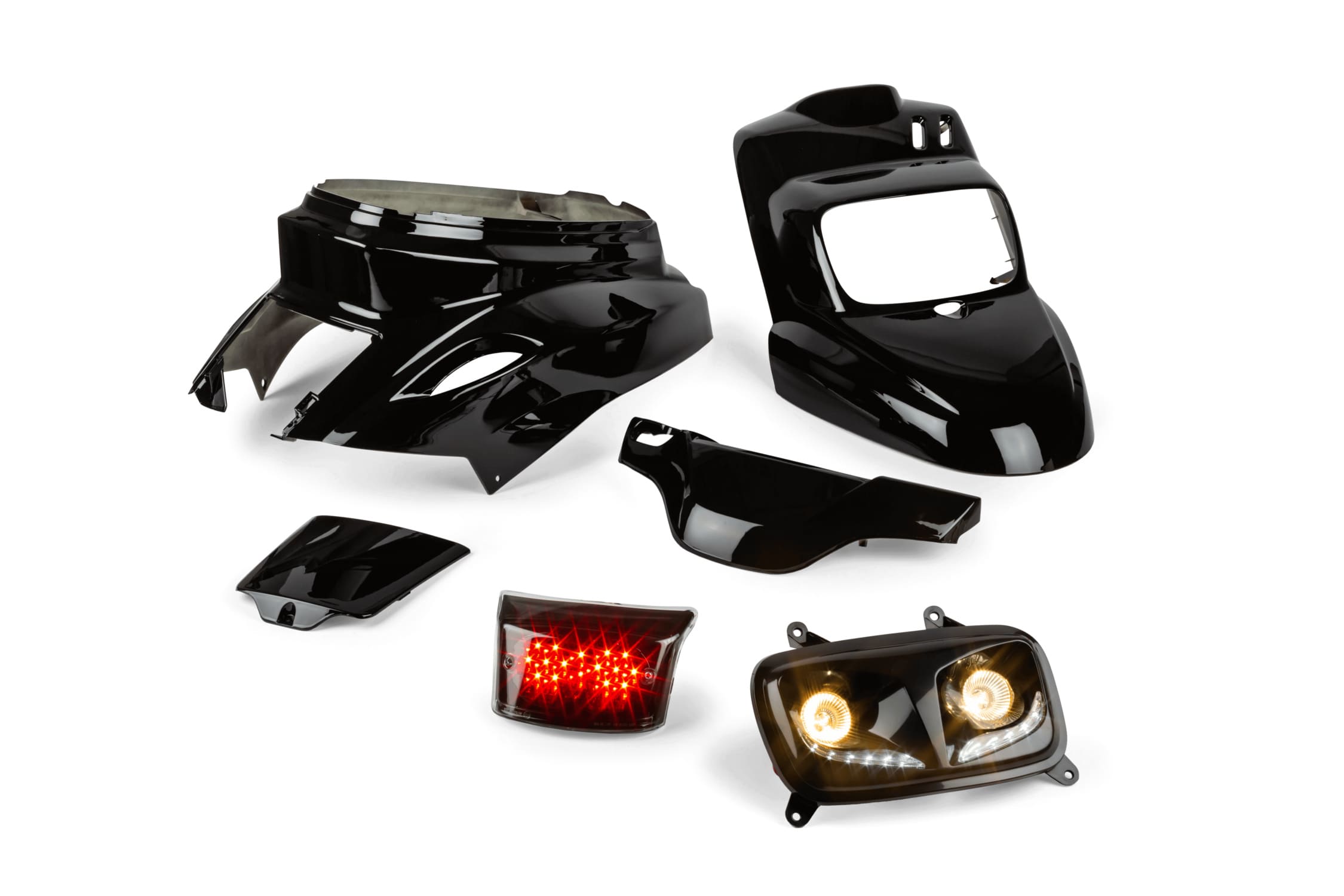 STR-993/PACK1 Kit carena und Beleuchtung hinten + vorn nero Yamaha BW's dopo 2004, COD: STR-993/PACK1