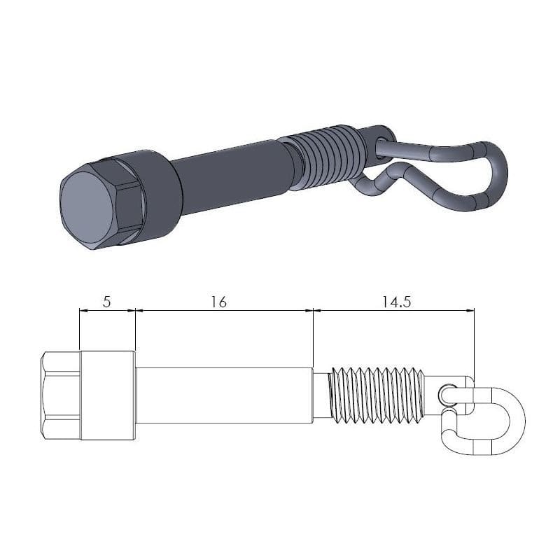 MMAST-17020390 Perno pastiglie freno Moto Master posteriore TC / SX 50, COD: MMAST-17020390