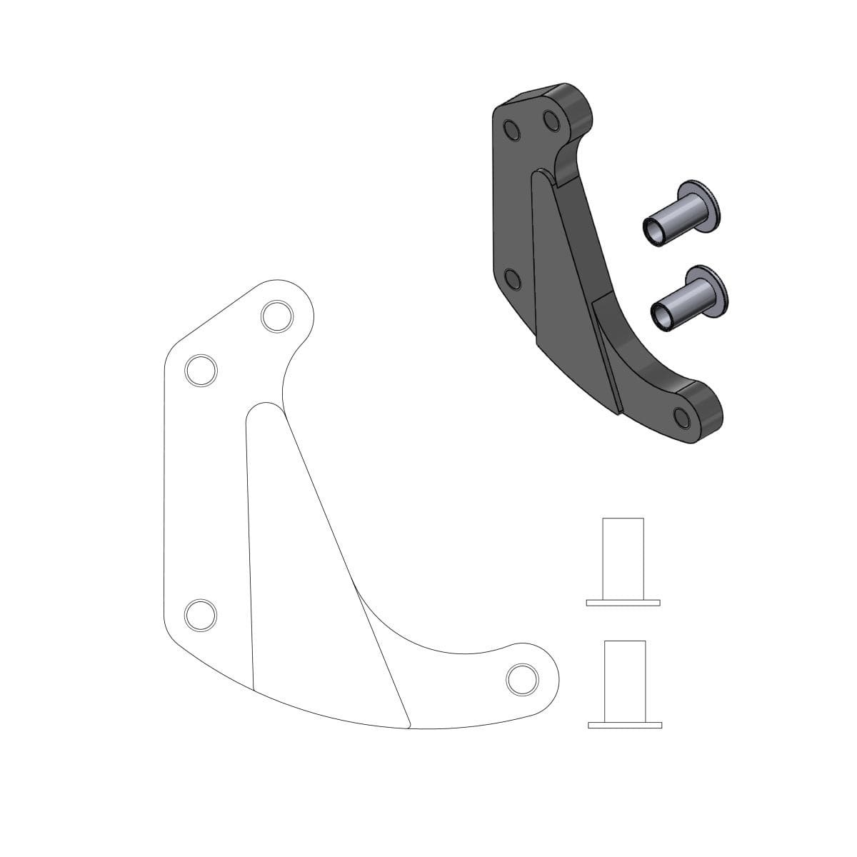 MMAST-17040355 Brake Caliper Bracket Moto Master Supermoto Racing Husqvarna SM 610