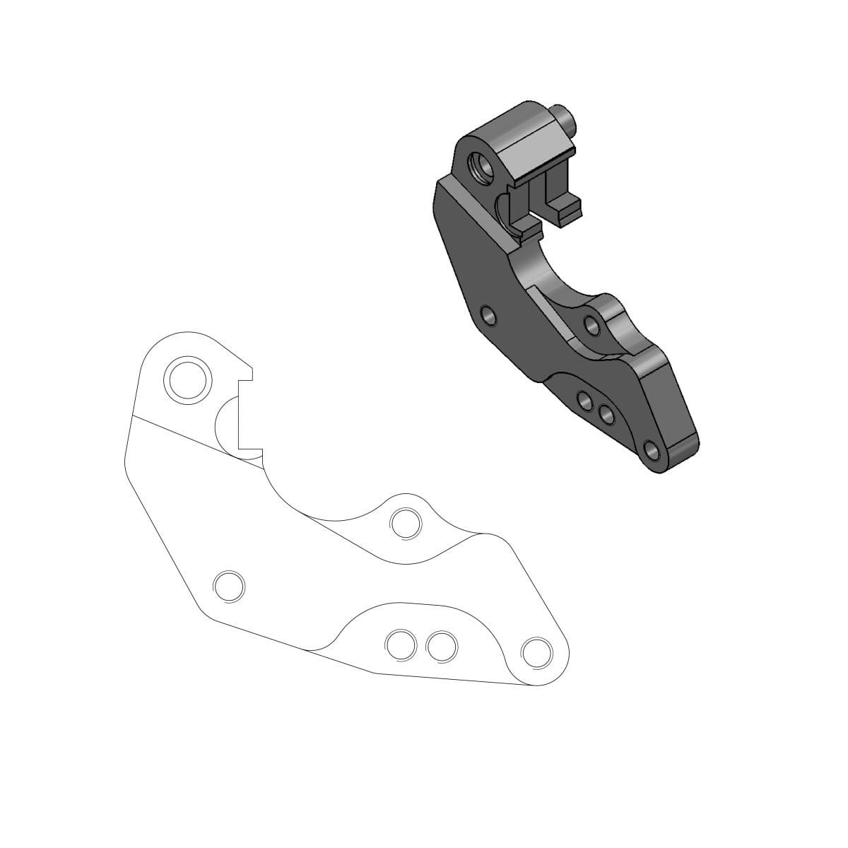 MMAST-17040405 Supporto pinza freno Moto Master 298mm YZ / YZF dopo 2007, COD: MMAST-17040405