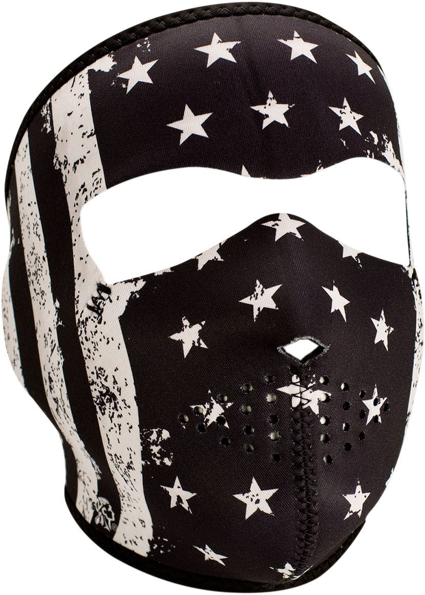 ZAN25030249 Mascherina neoprene Zanheadgear Black White Flag