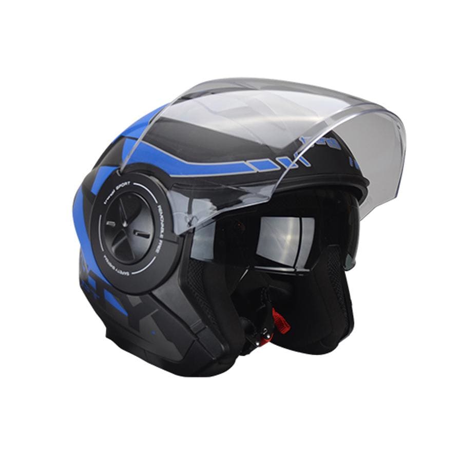 CGN505913 Casco Jet visiera doppia Trendy T-405 Kamak grigio / blu opaco L, COD: CGN505913