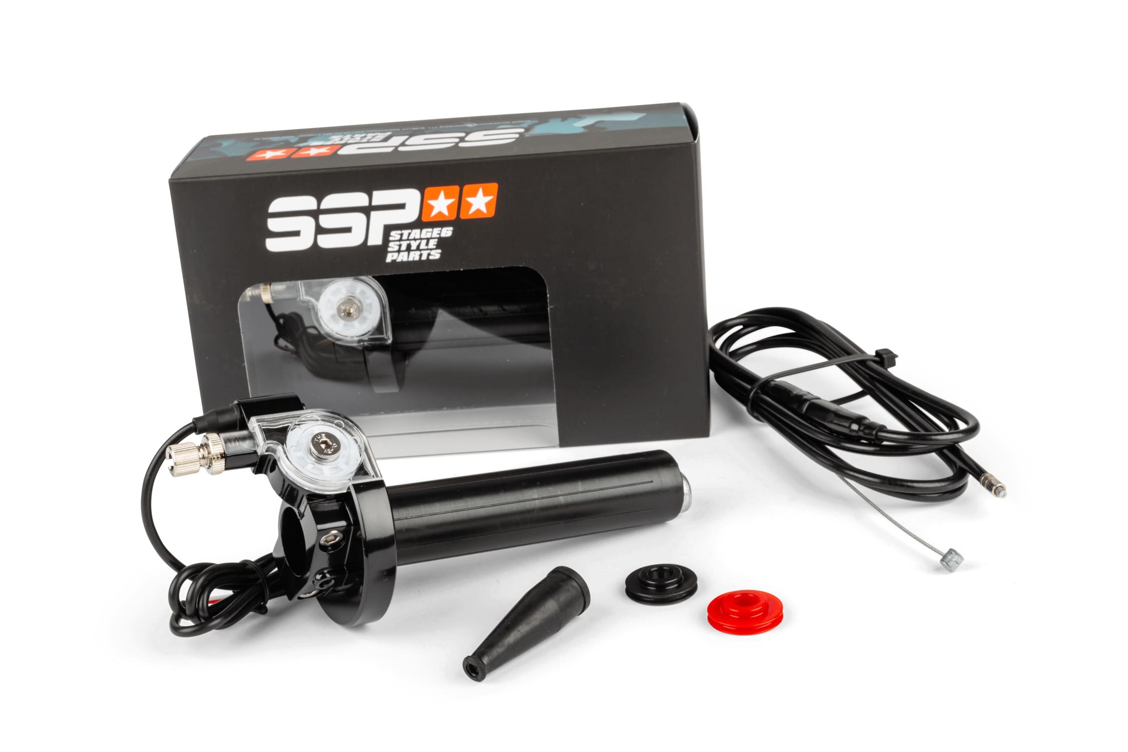 S6-SSP115/BK Comando Gas Stage6 CNC Type ,3 x regolabile, nero con Cavo Gas, COD: S6-SSP115/BK