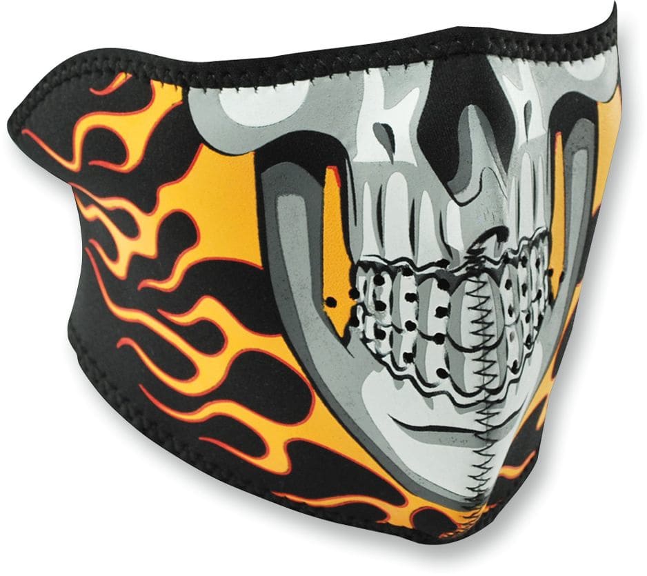 ZAN2503-0179 Half Mask Flame Skull