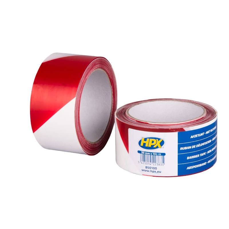 HPX-182772 Nastro segnaletico 50mm x 100m bianco / rosso, COD: HPX-182772