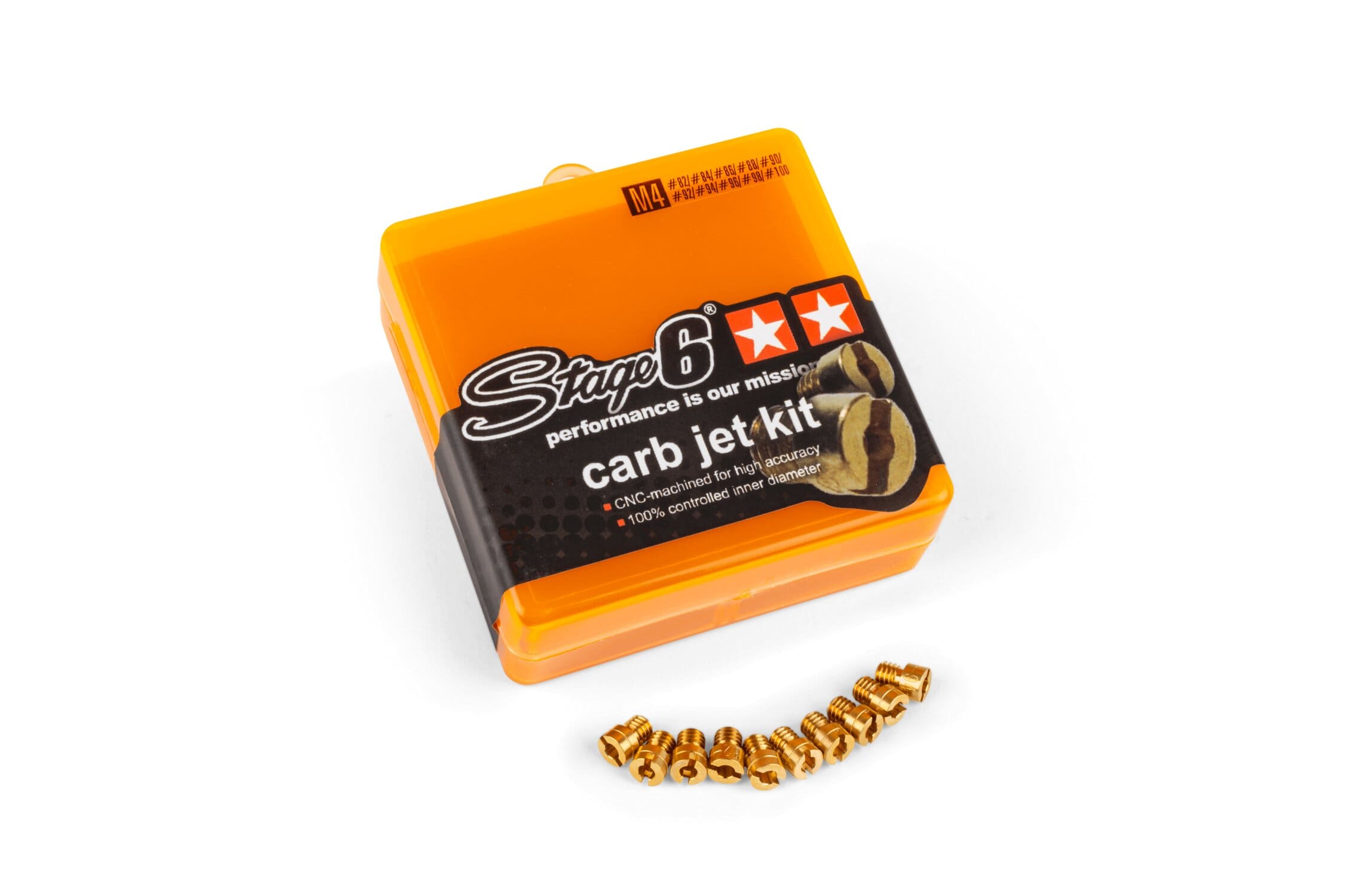 S6-28GY6-001 Set Getti Carburatore Stage6, GY6 (4T) 4mm - 10 Stück 60-80, COD: S6-28GY6-001