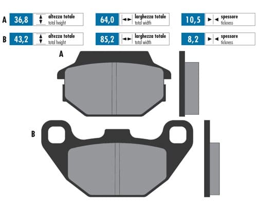 P174.0049 Brake pads Polini Original Kymco Super 9
