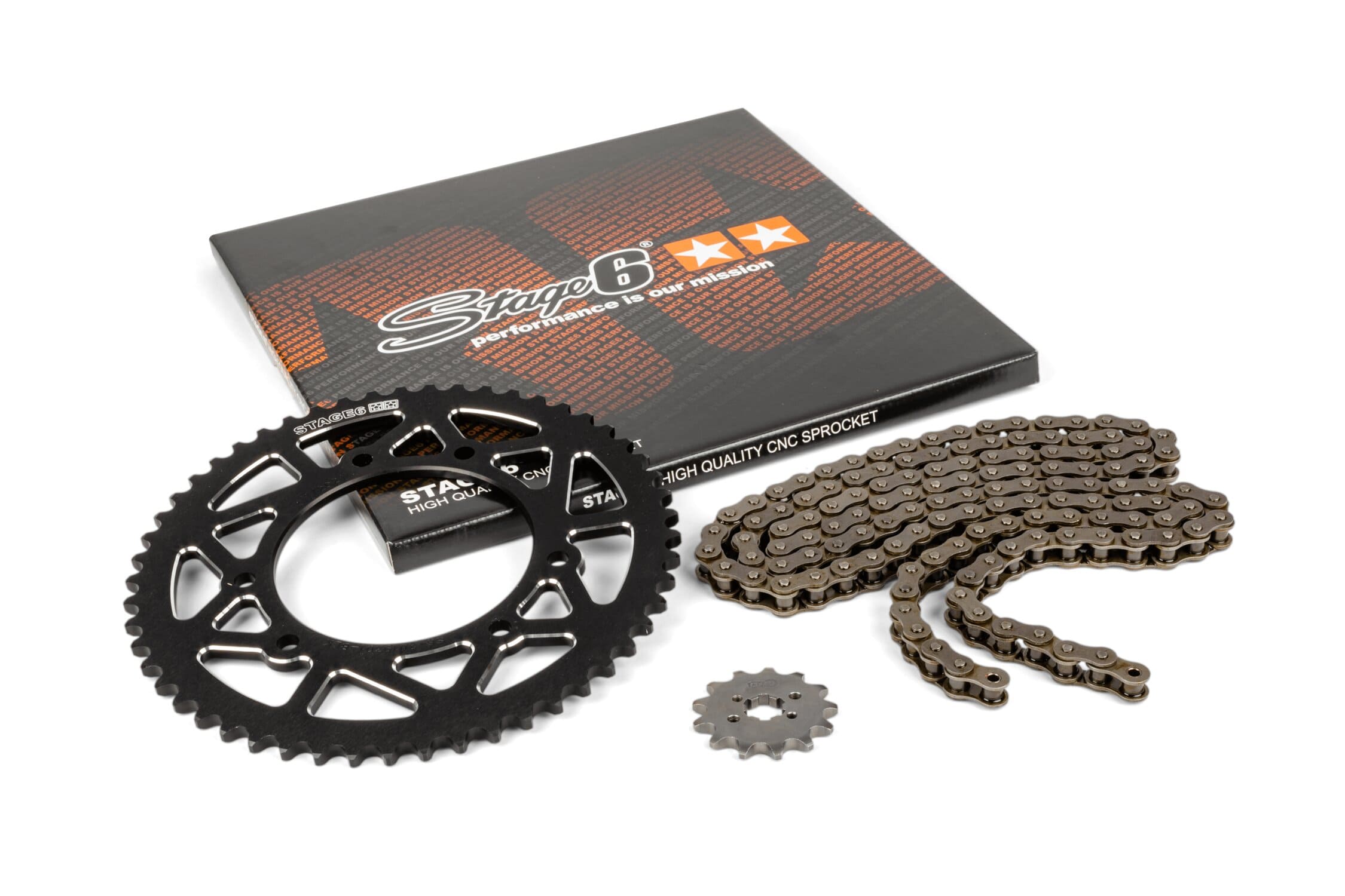 S6-2119313/BK Kit catena 13x53 - 420 Stage6 Alu CNC Nero Derbi DRD Pro, COD: S6-2119313/BK
