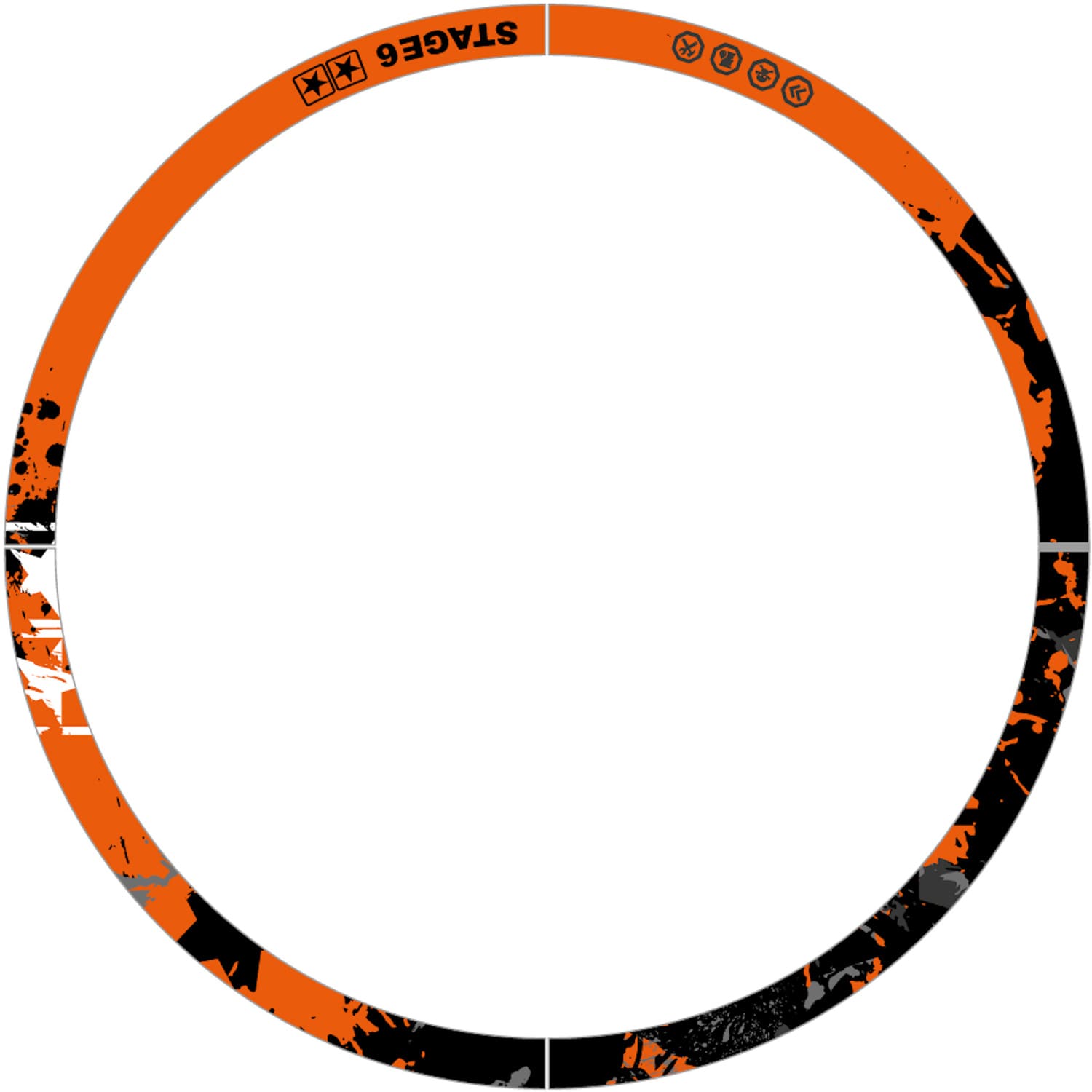 S6-0510.1/BK Kit adesivo cerchione 10" Stage6 arancione / nero, COD: S6-0510.1/BK