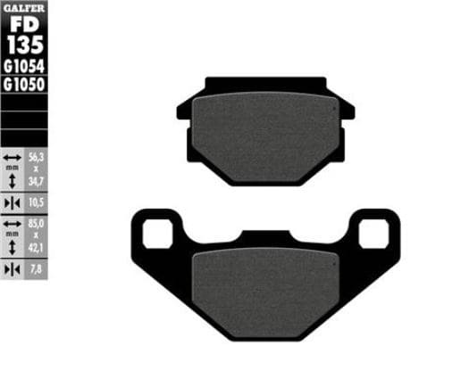 GLS2754 Pastiglie freno Galfer semi-metallico Malaguti F10, COD: GLS2754