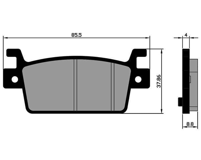 P174.0184 Pastiglie freno Polini Original posteriore Kymco AK 550, COD: P174.0184