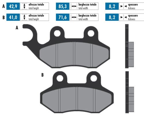 P174.2099 Pastiglie freno Polini sinterizzato Peugeot Tweet, COD: P174.2099
