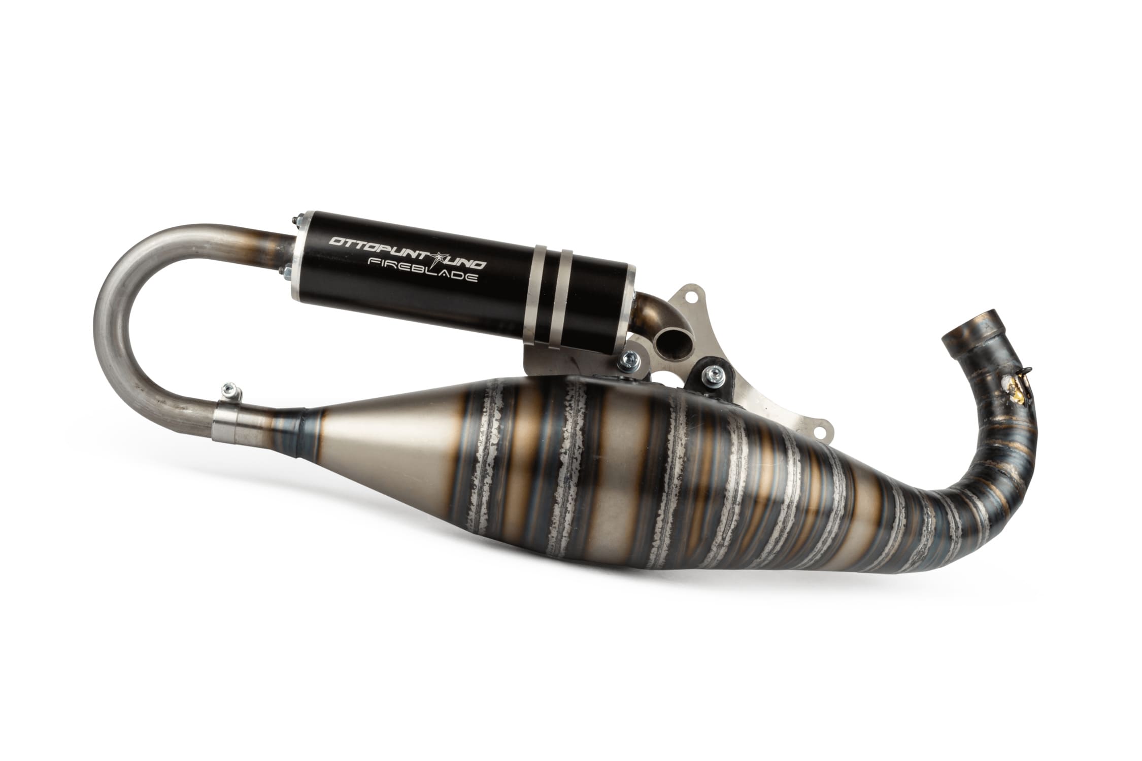 OPU013 Scarico Ottopuntouno R-18 100cc per carter Malossi RC-one Piaggio