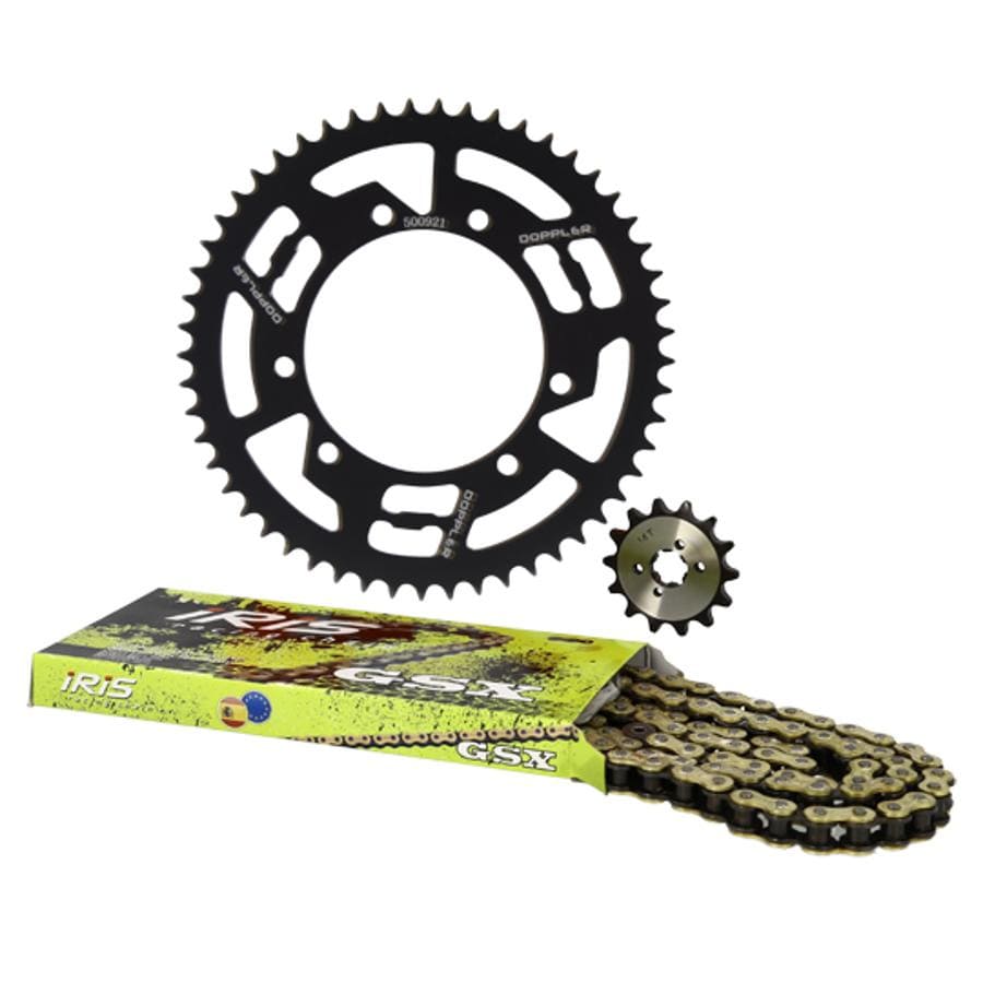 CGN503784 Kit Catena alluminio nero 14x53 - 420 Doppler Derbi Senda X-treme