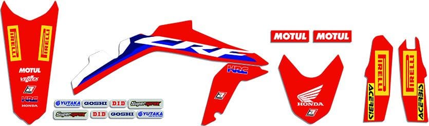 BB-43026541 Kit deco carena Blackbird Replica team HRC 2020 con coprisella CRF 250 / 450 dopo 2021