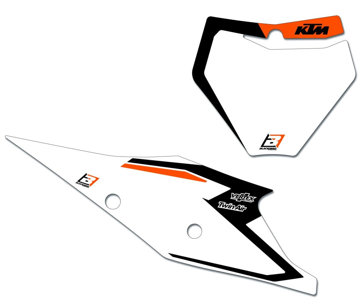 BB-43100825 Set portanumero pre-cut bianco Blackbird SX / SX-F 2016-2018