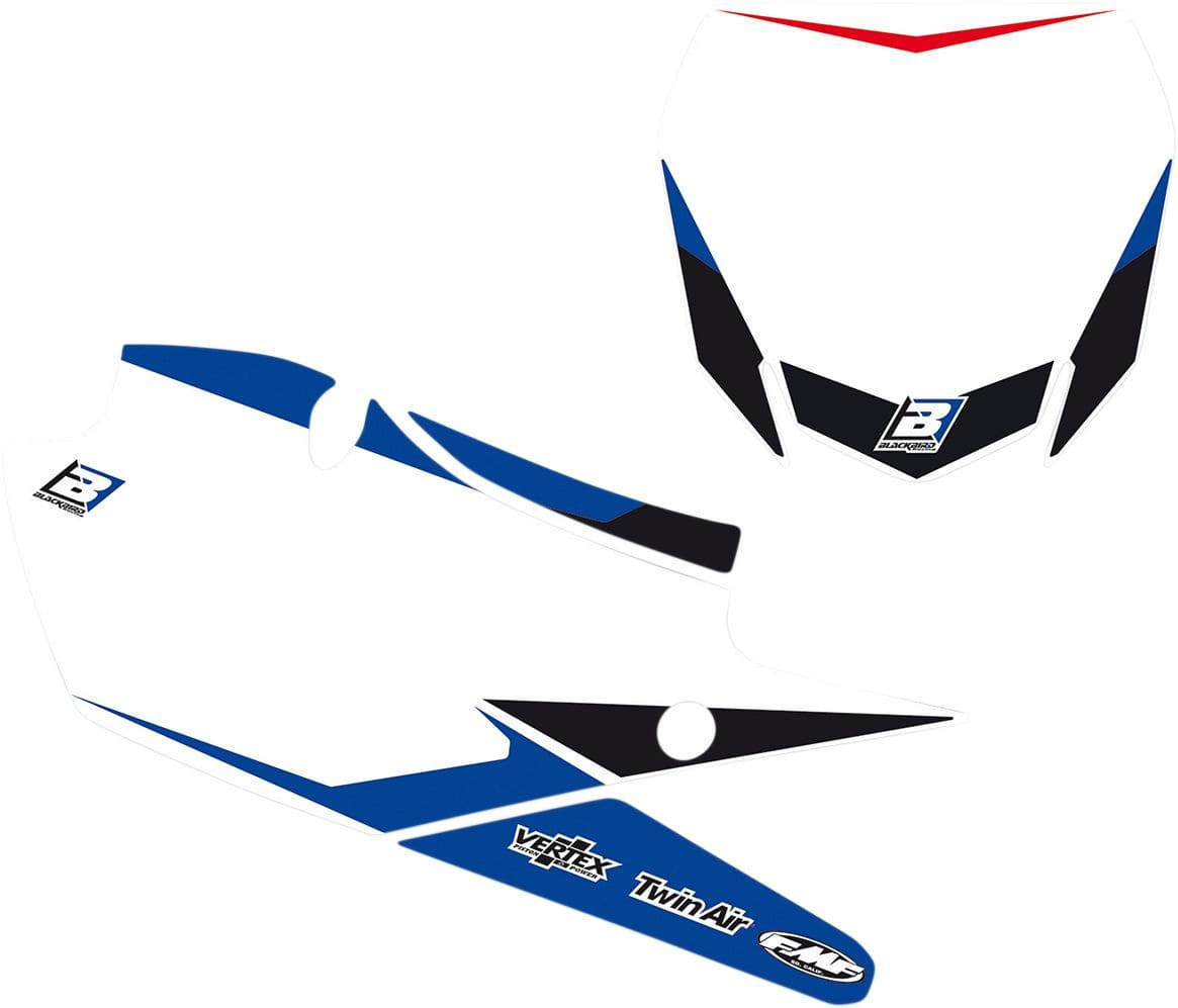BB-43100827 Set portanumero pre-cut bianco Blackbird YZ 125 / 250 2006-2014