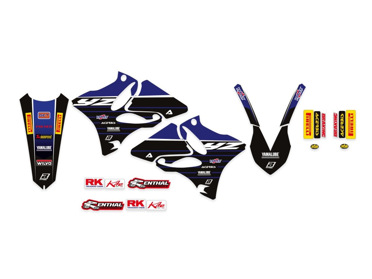 BB-43026538 Kit deco carena Blackbird Replica team Yamaha Factory 2020 YZ 125 / 250 2002-2014, COD: BB-43026538