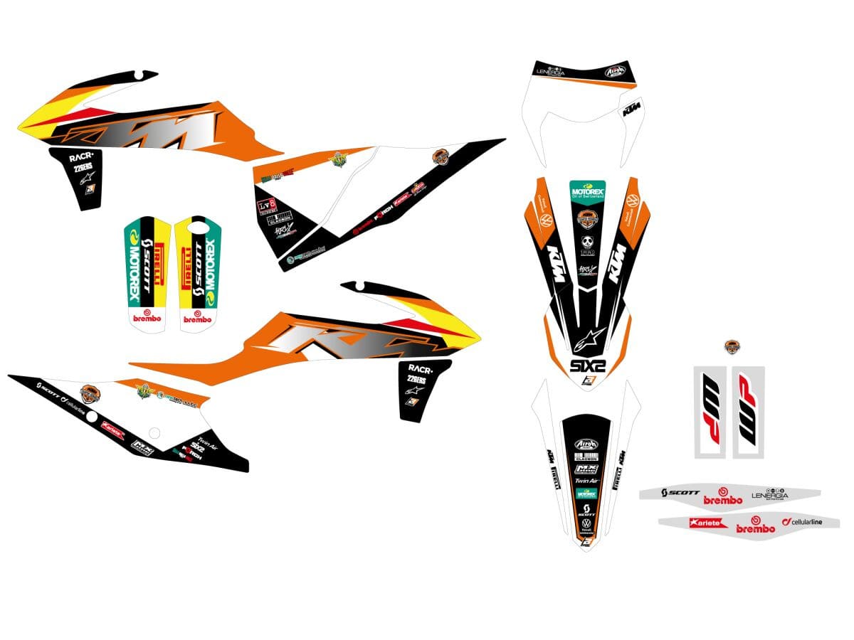 BB-43026685 Kit deco carena Blackbird KTM Trophy 2021 con coprisella SX / EXC 2019-2022