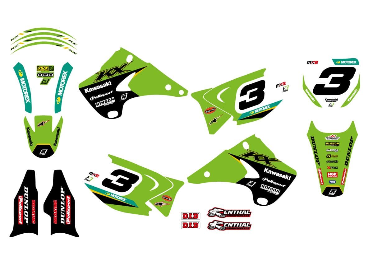 BB-43026689 Blackbird Replica KRT 2021 Fairing Deco Kit with Seat Cover KX 125 / 250 2003-2008