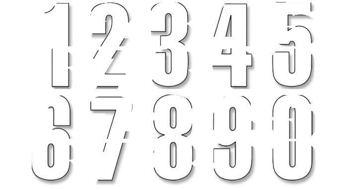 BB-43100806 Adesivi numero gara Blackbird #0-9 13x7cm bianco, COD: BB-43100806
