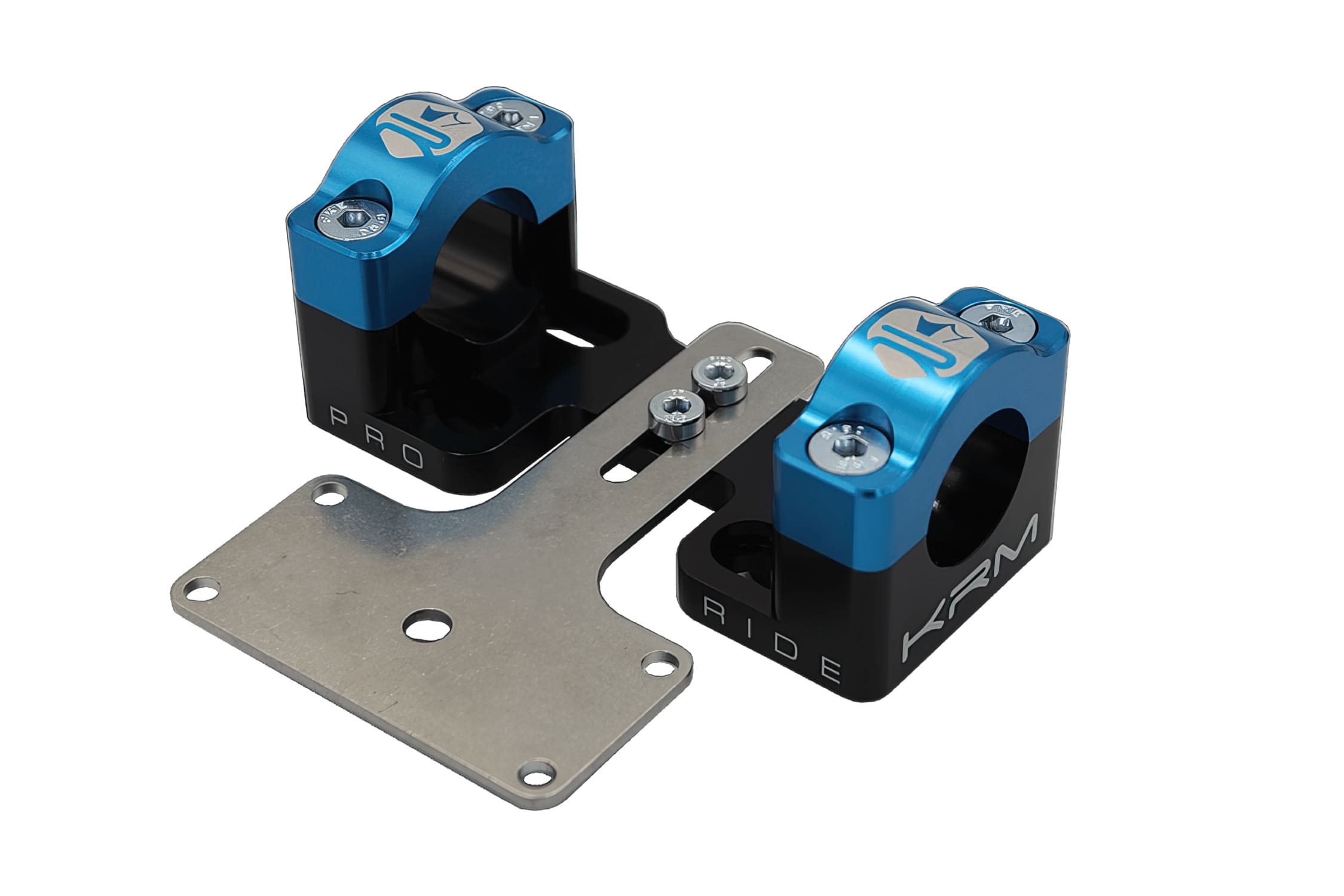 KR321F Fascette manubrio 28mm con supporto contachilometri KRM nero / blu