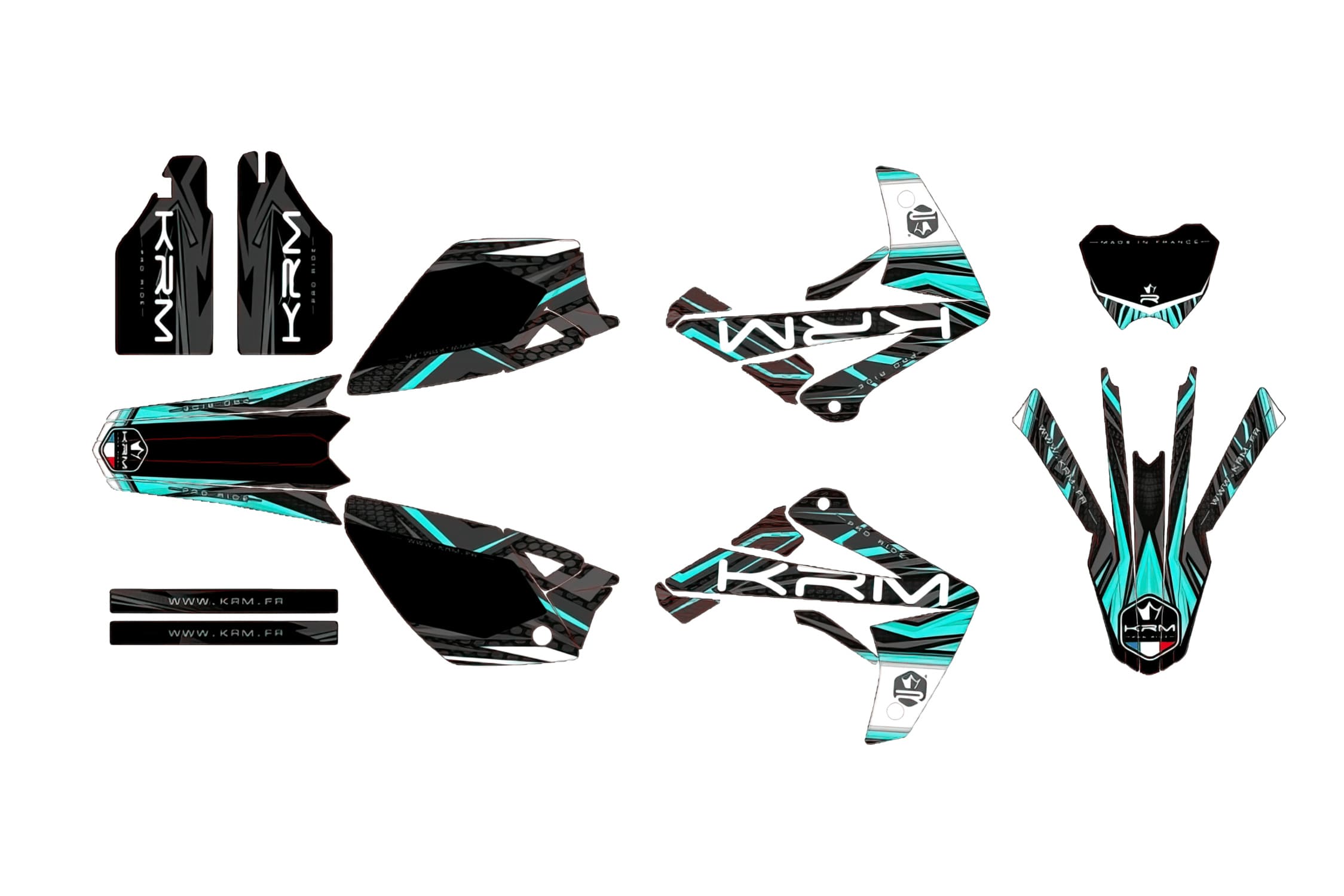 KR542F KRM turquoise fairing deco kit Rieju MRT