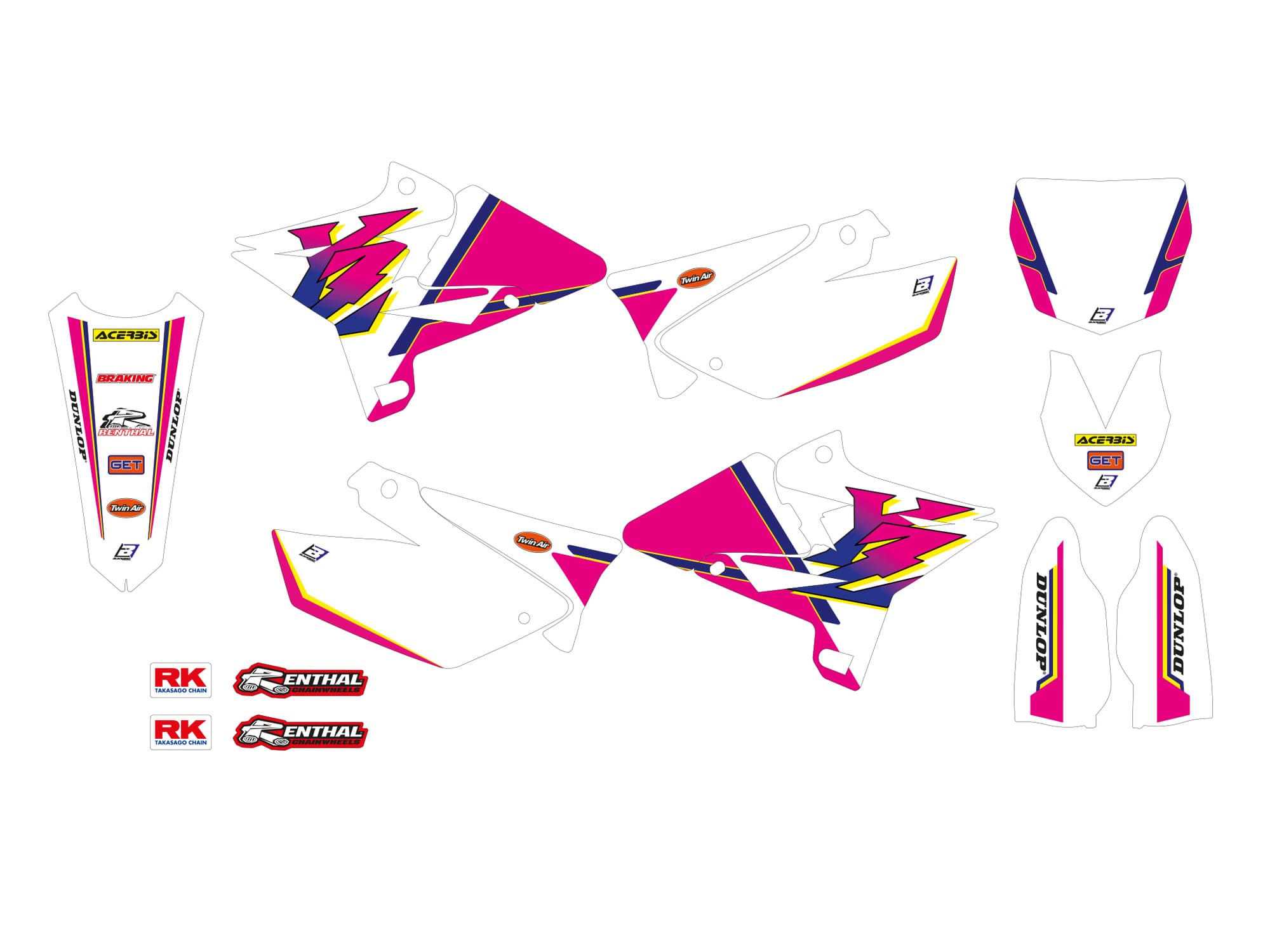 BB-43026696 Blackbird Retro fairing deco kit with seat cover YZ 125 / 250 restyle UFO kit