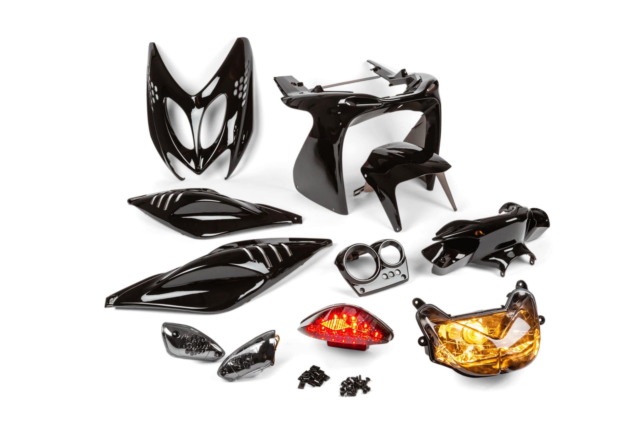 STR-902.SS/PACK1 Kit carena e luci full black Yamaha Aerox fino 2013, COD: STR-902.SS/PACK1