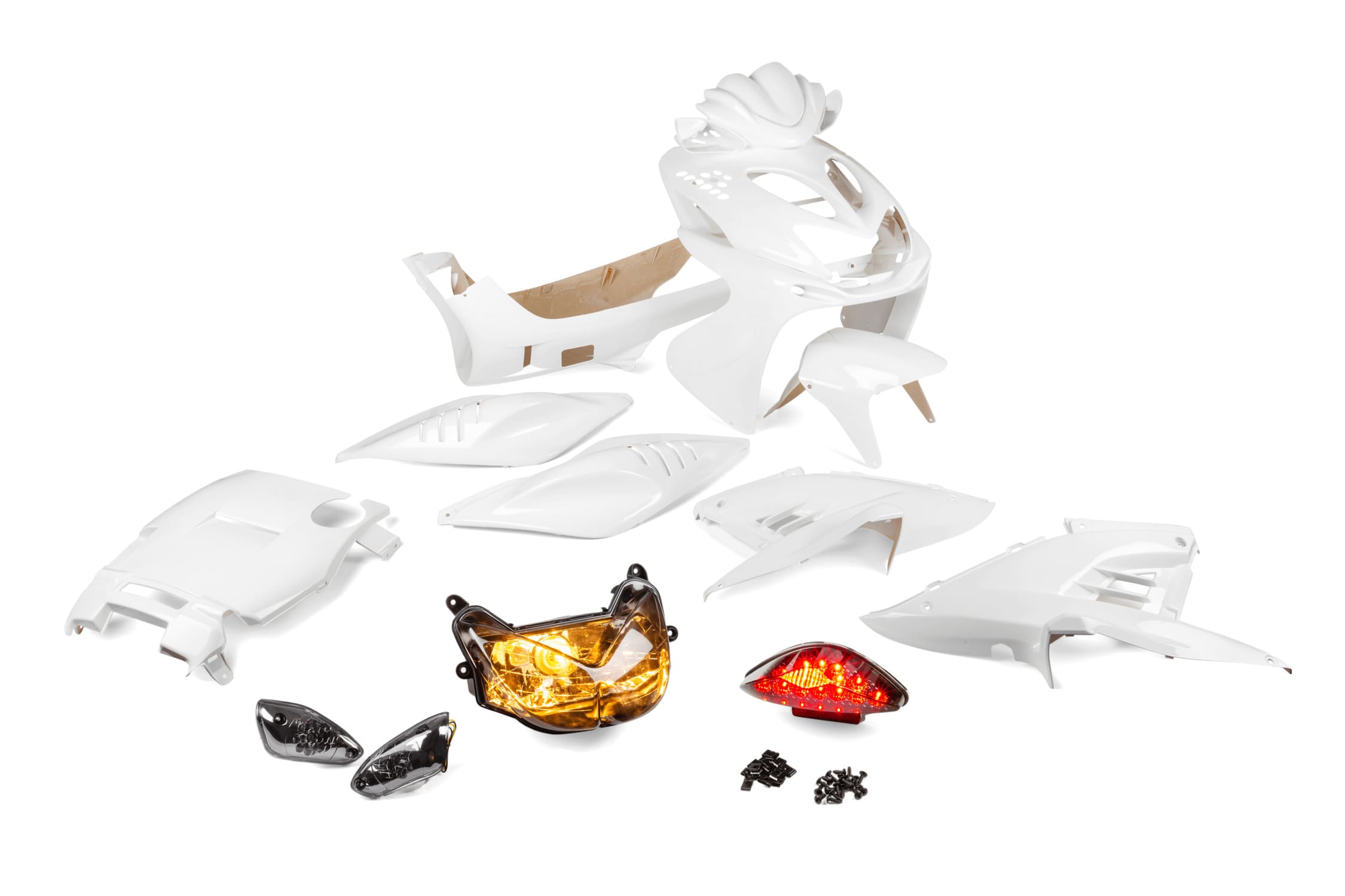 STR-901/PACK1 Kit carena e luci black & white Yamaha Aerox fino 2013, COD: STR-901/PACK1