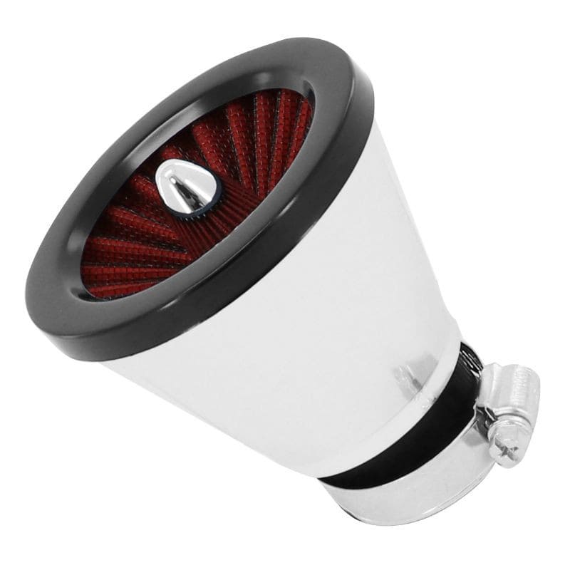 STR-346.71/CR Straight Air Filter Turbine Red / Chrome D.28 / 35mm