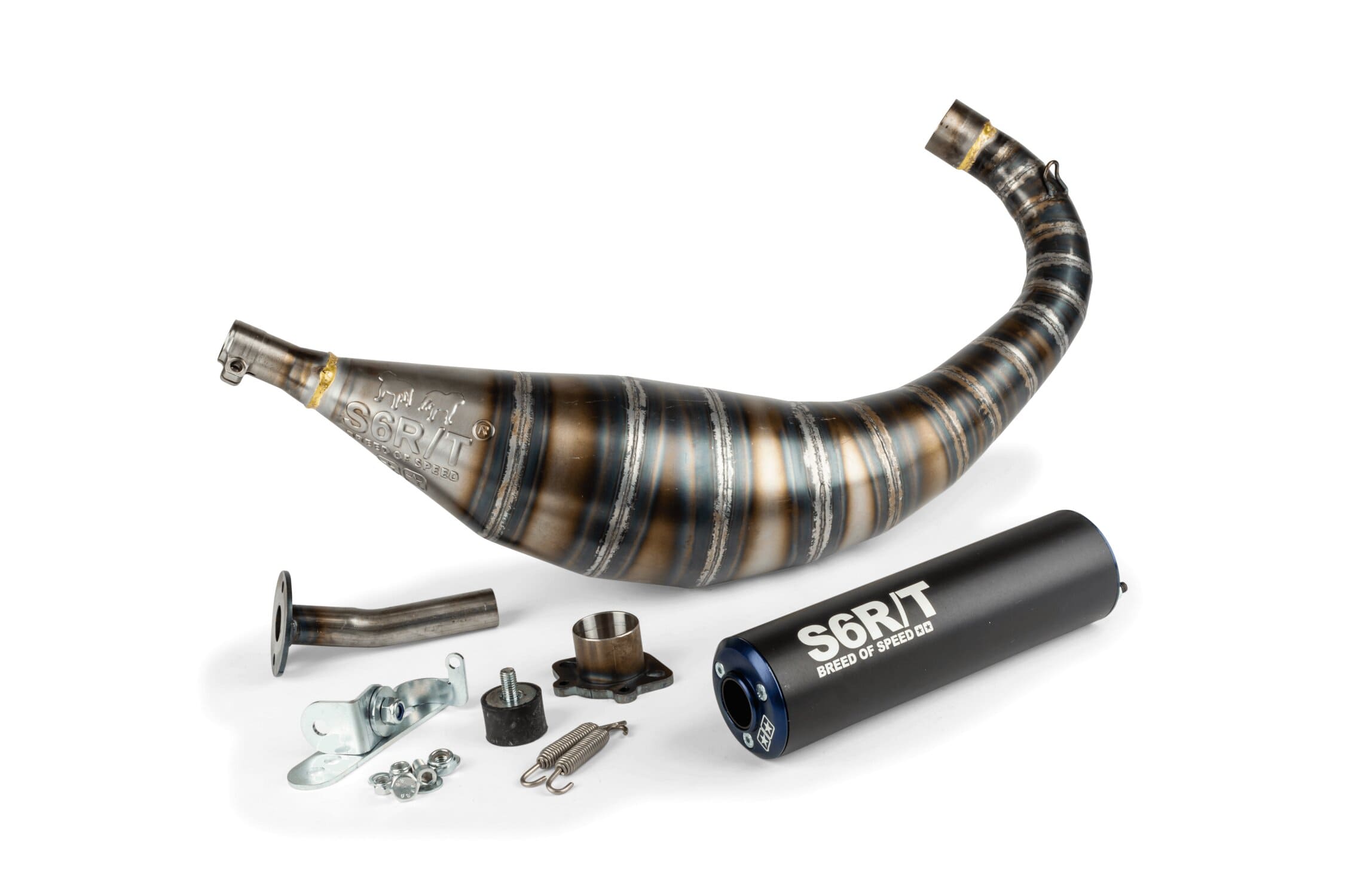 S6-96193851/BL Marmitta Stage6 R/T 80 - 90cc CNC Blu / Nero Derbi, COD: S6-96193851/BL