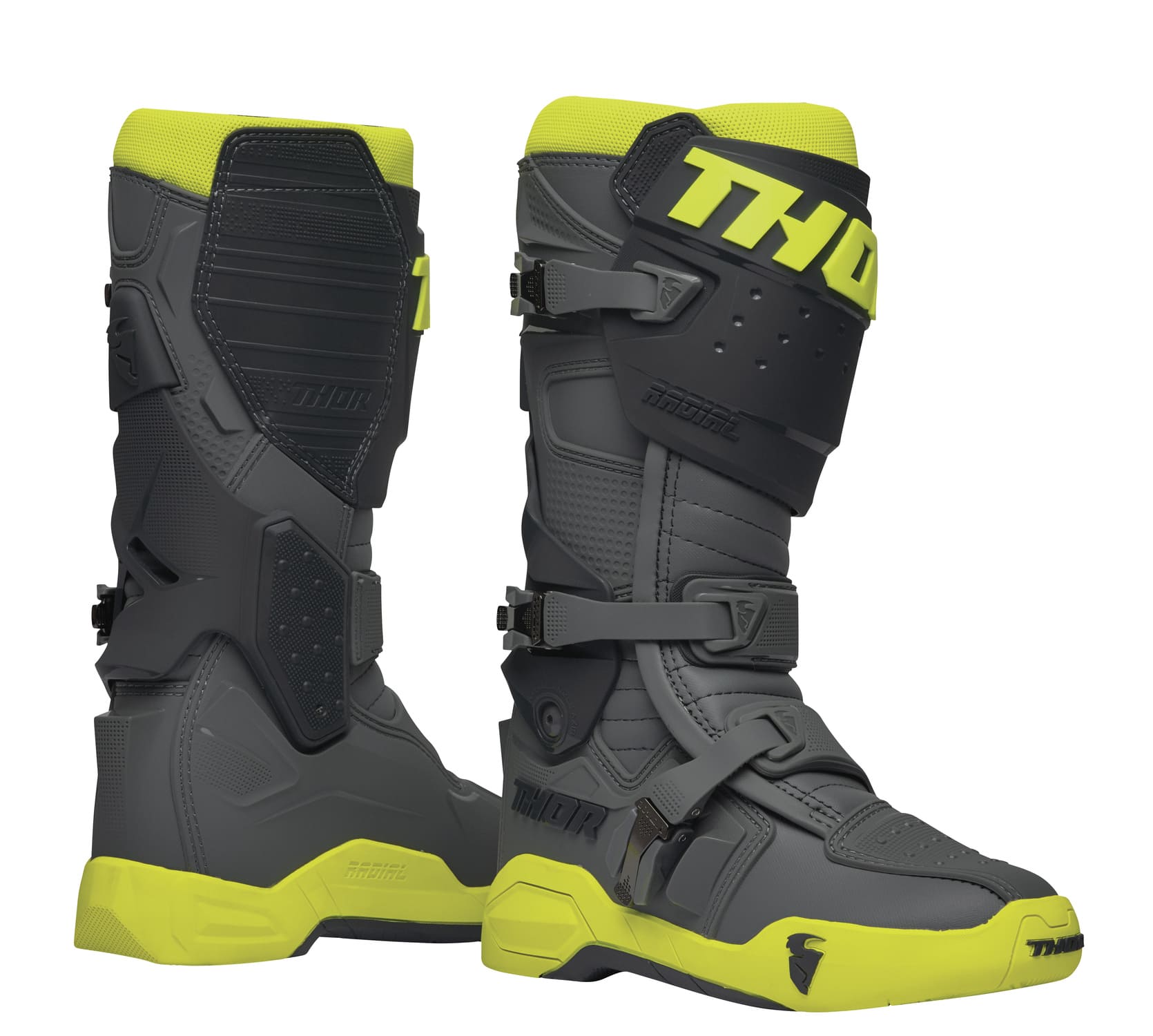 TH34102752 Stivali cross Thor Radial grigio / giallo fluo 49