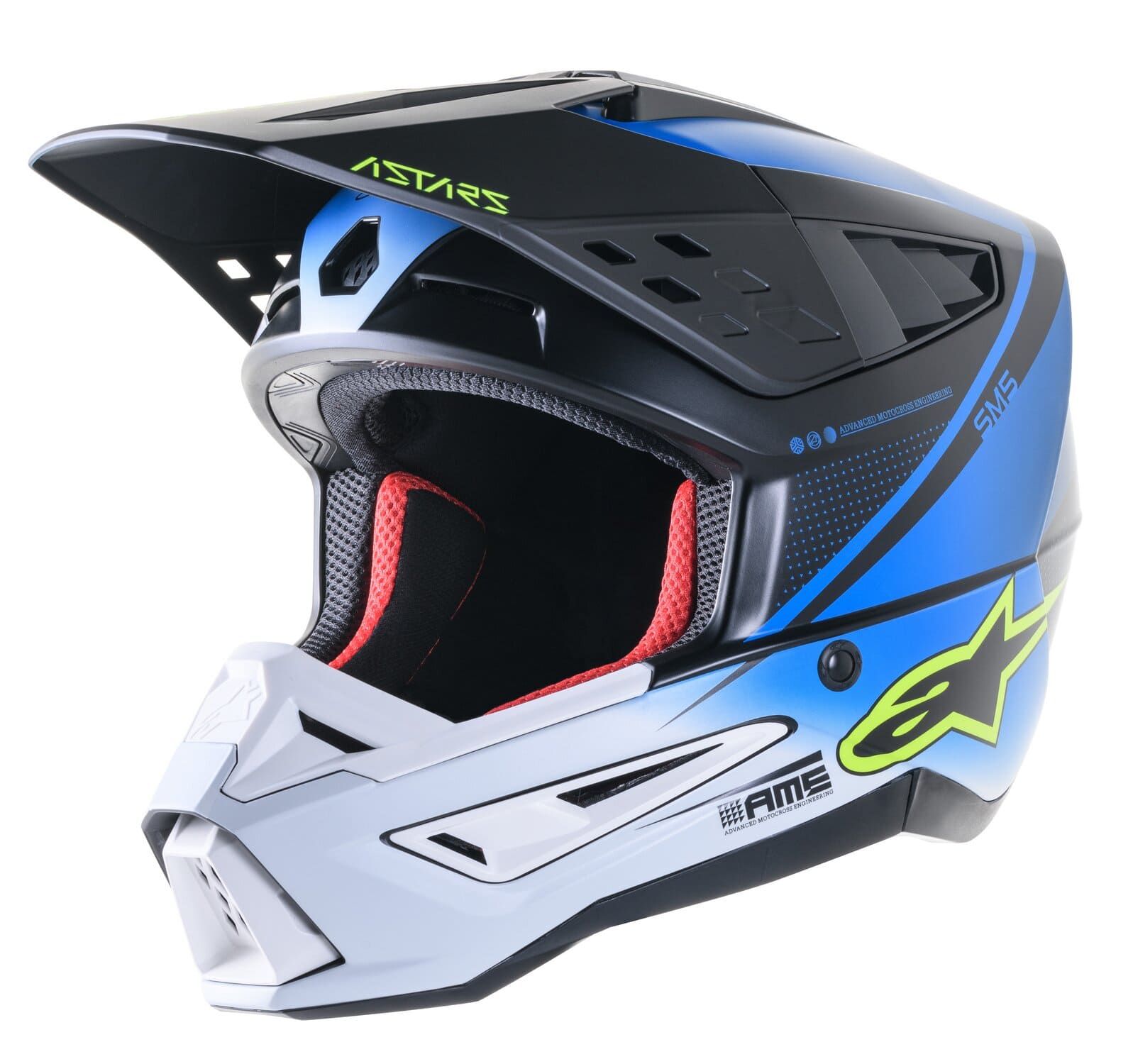 ALP1107952 Alpinestars SM5 Rayon MX Helmet Blue/White XL