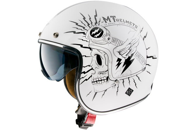 MT-162564 Casco jet MT Le Mans 2 SV Diler bianco lucido XS