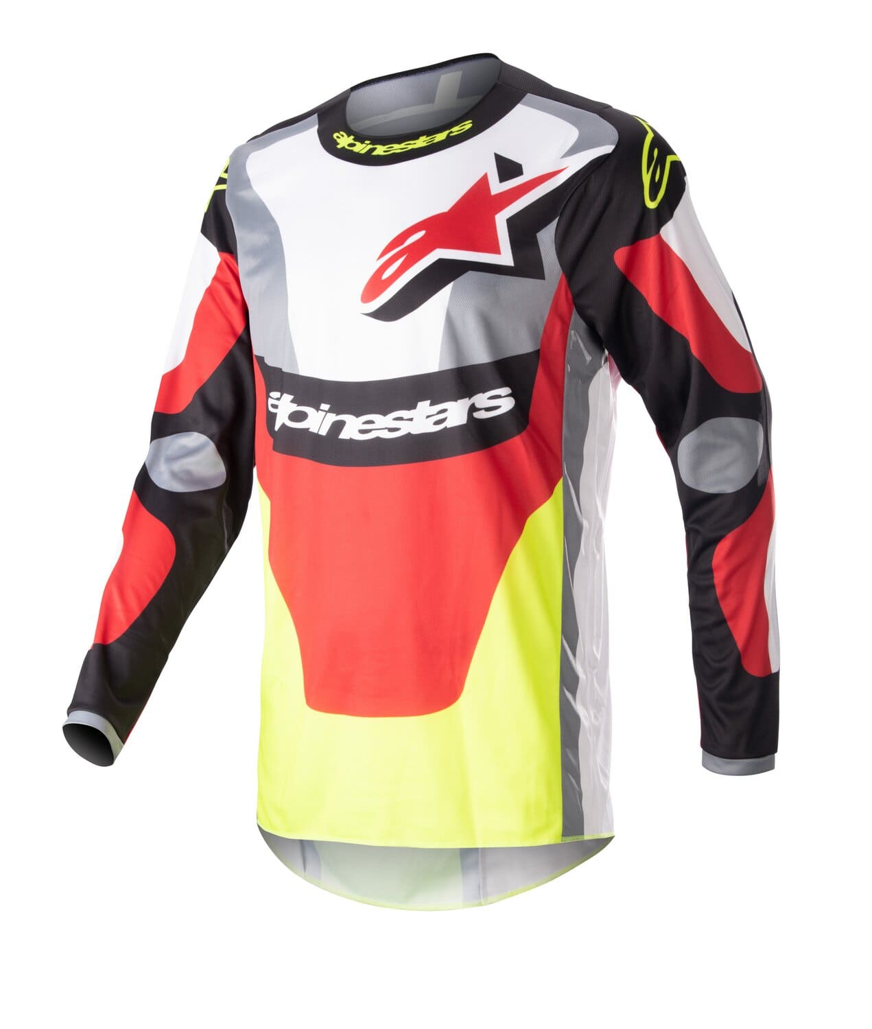 ALP29107374 Maglia MX Alpinestars Fluid Agent nero/rosso/giallo 2XL