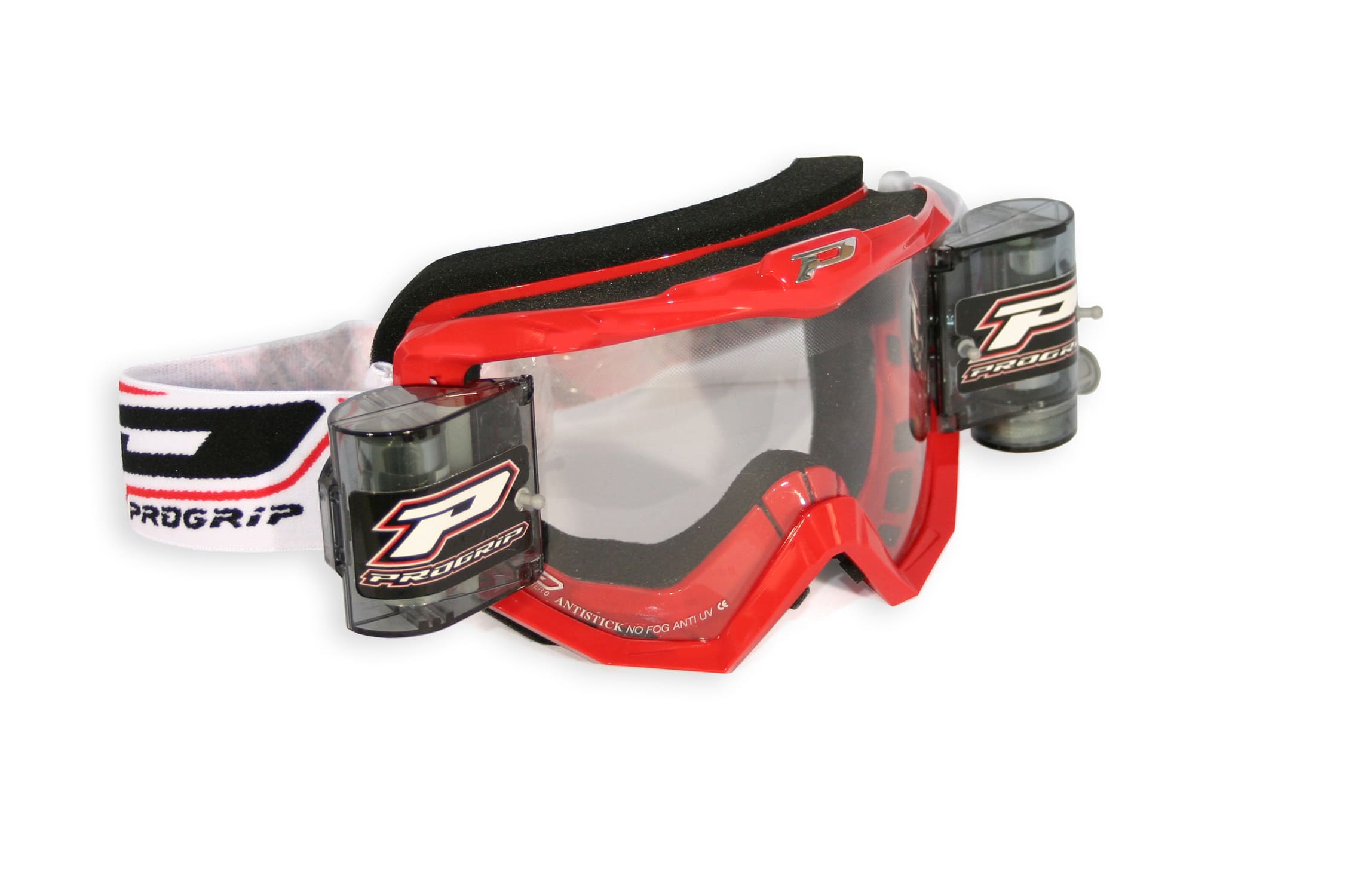 PG-3201RORO Maschera cross ProGrip 3208 MX / Enduro con roll-off XL rosso